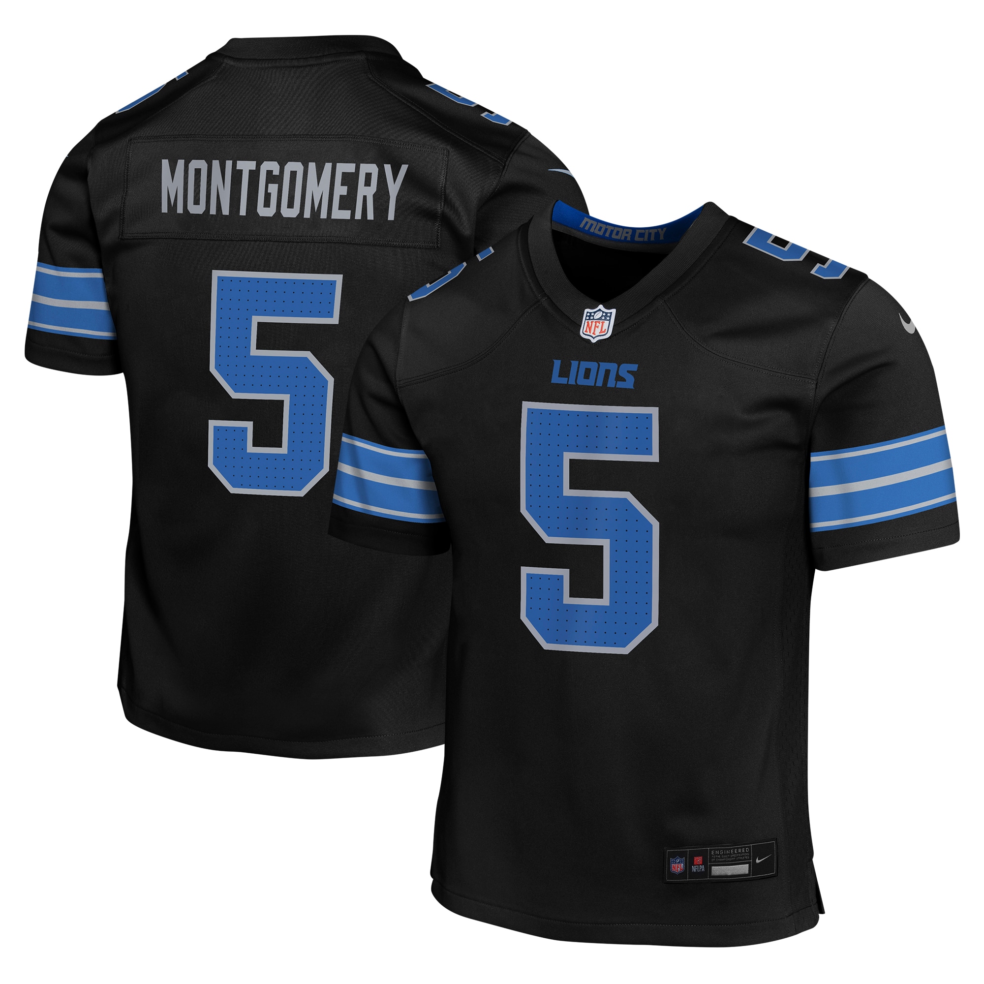 David Montgomery Detroit Lions Nike Youth Game Jersey - Black