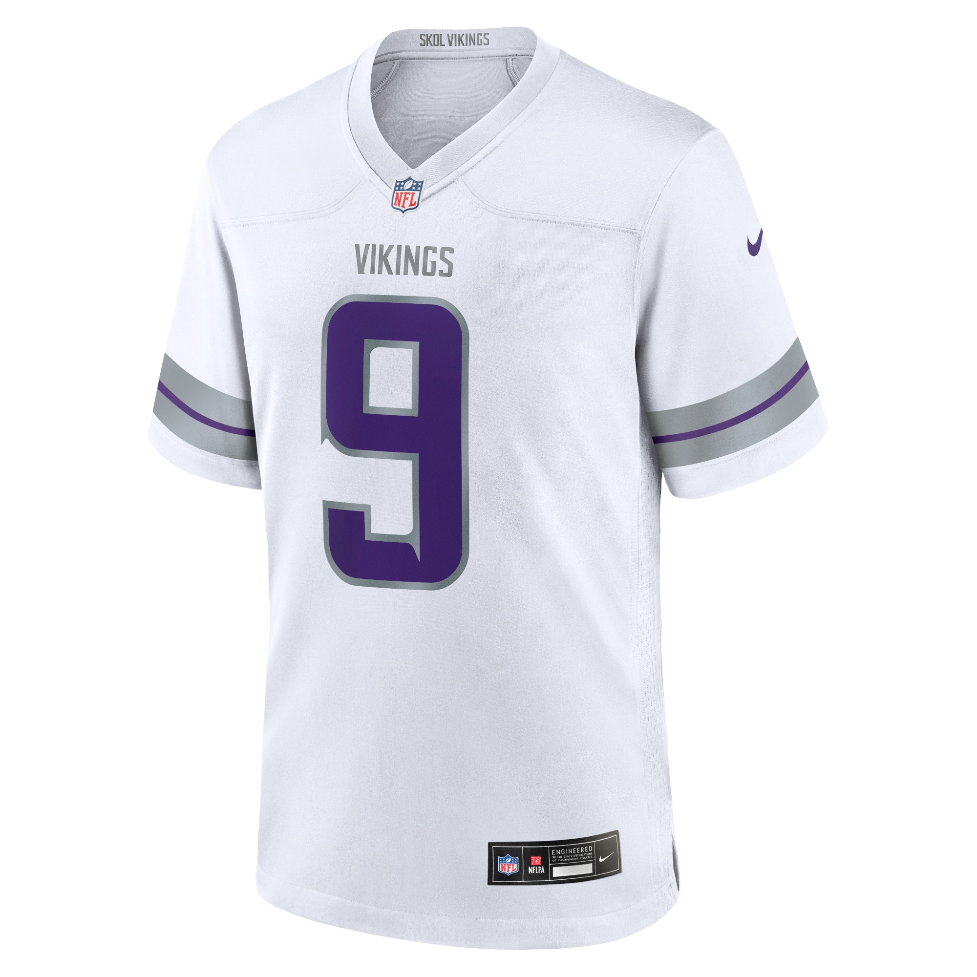 J.J. McCarthy Minnesota Vikings Nike Youth Game Jersey - White - Image 2