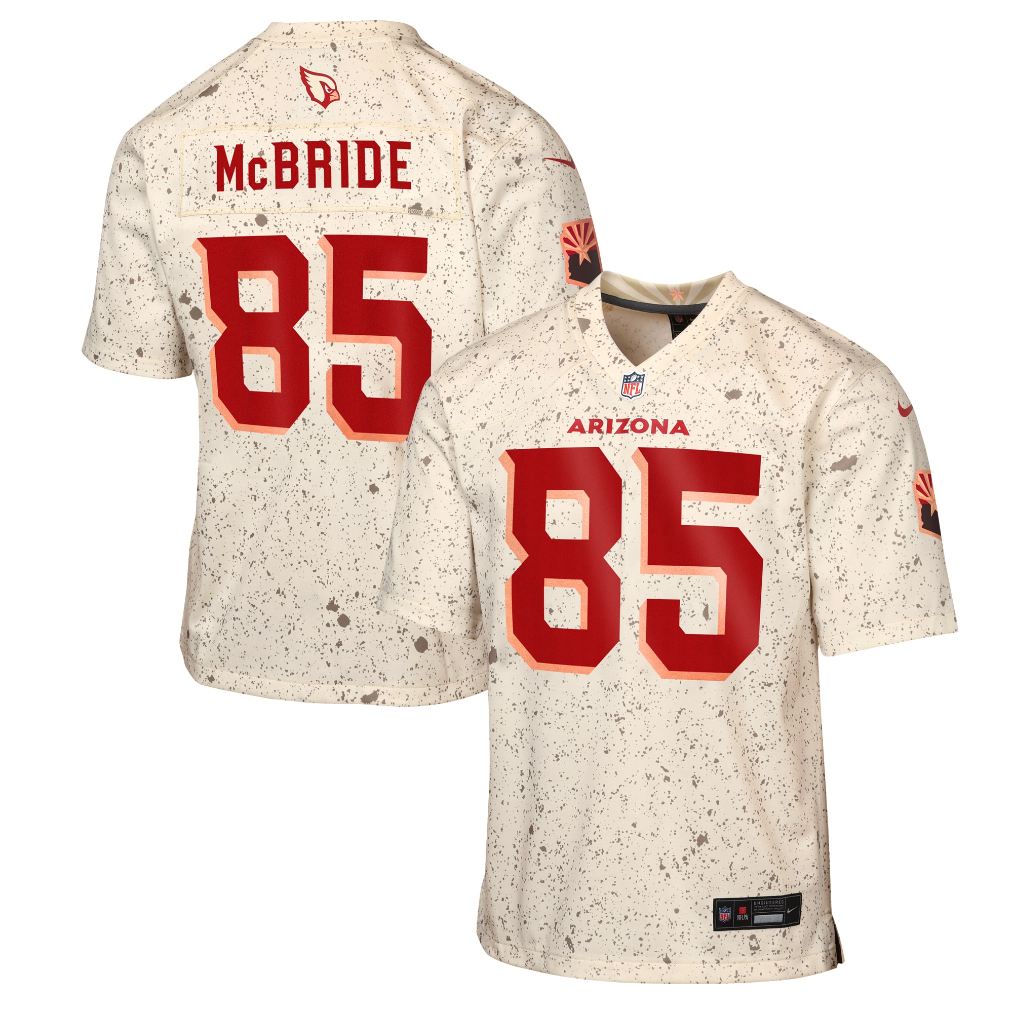 Trey McBride Arizona Cardinals Nike Youth 2025 Rivalries Collection Game Jersey - Natural