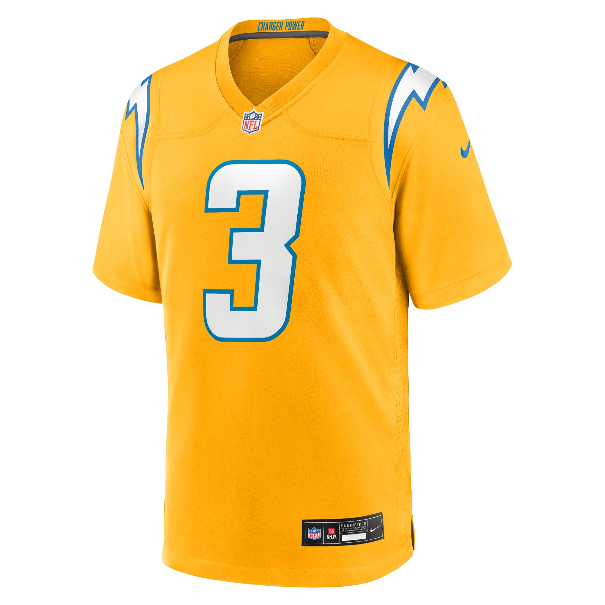 Derwin James Jr. Los Angeles Chargers Nike Alternate Charger Power Game Player Jersey - Gold - Image 2