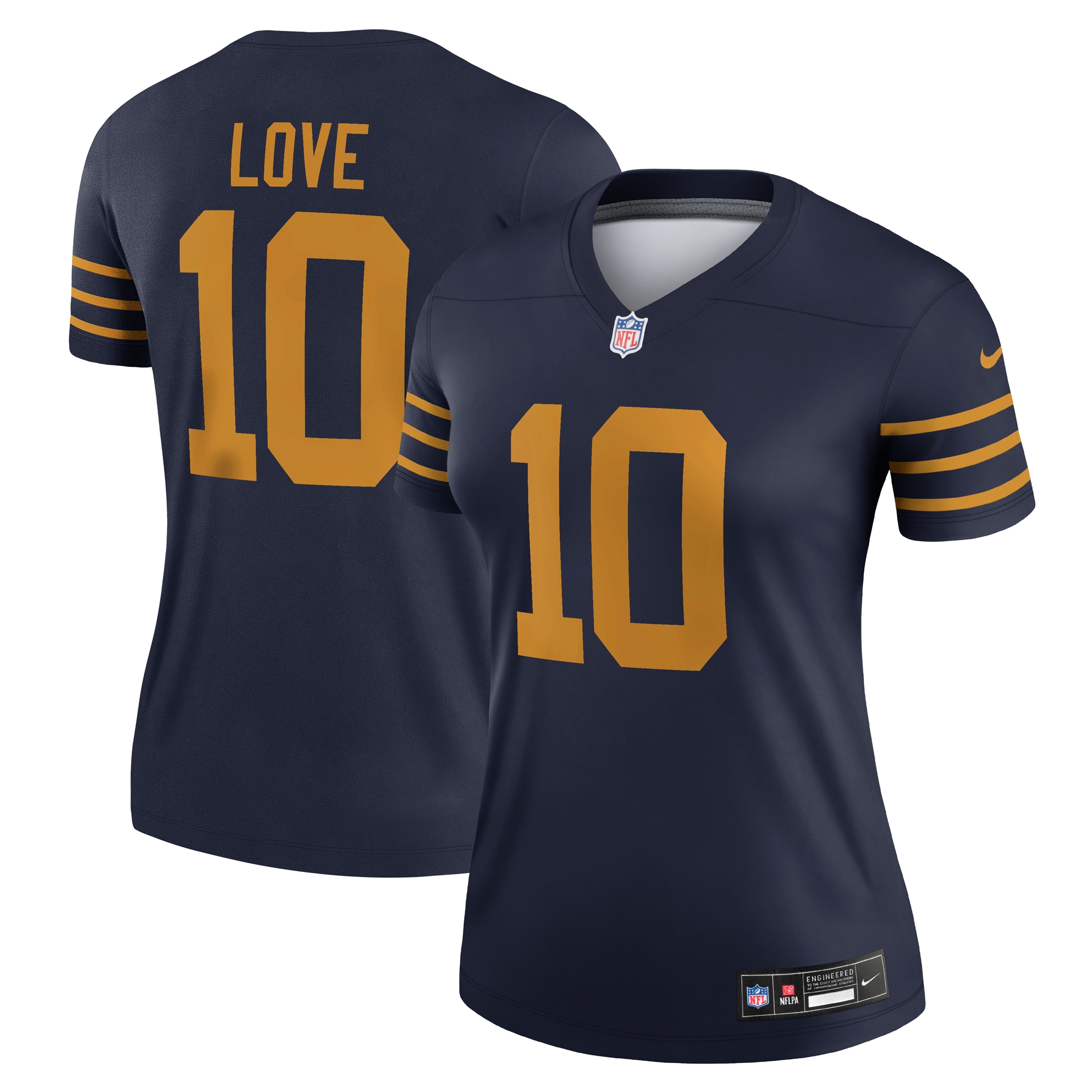Jordan Love Green Bay Packers Nike Women's The 1923 Classic Legend Player Dri-FIT Top - Navy