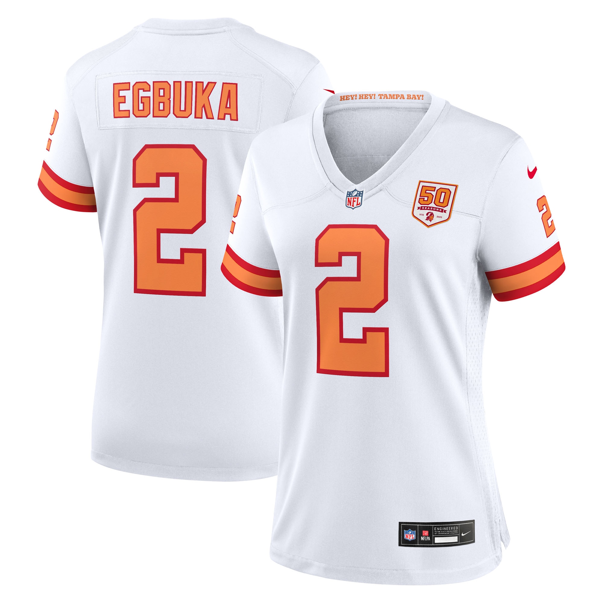 Emeka Egbuka '76 Tampa Bay Buccaneers Nike Women's Alternate 50th Season Game Jersey - White
