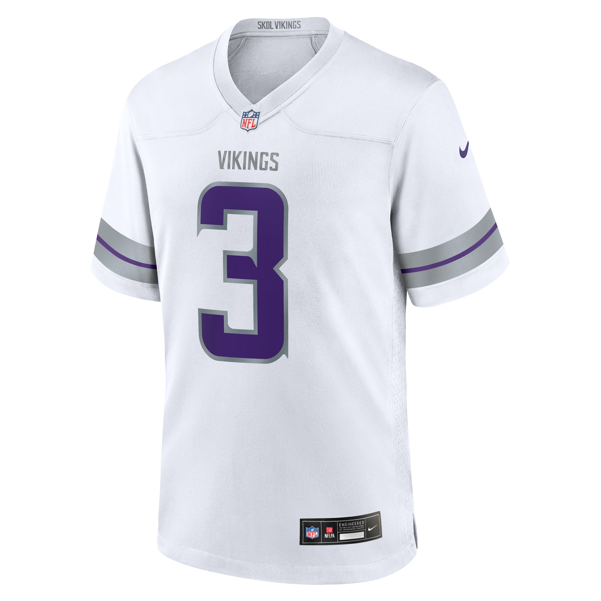Jordan Addison Minnesota Vikings Nike Alternate Game Player Jersey - White - Image 2