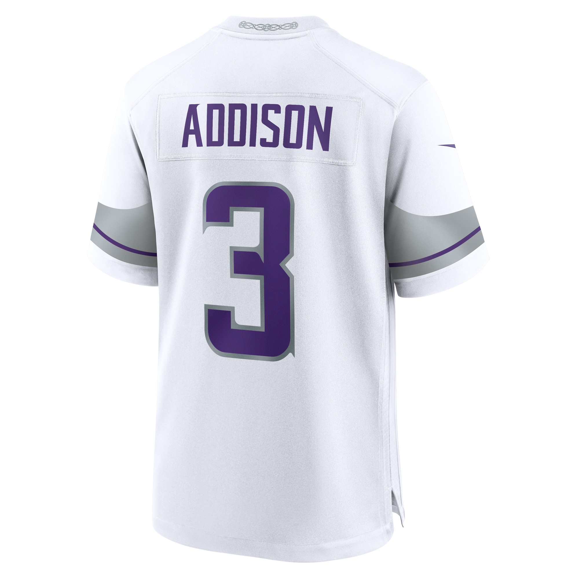 Jordan Addison Minnesota Vikings Nike Alternate Game Player Jersey - White - Image 3