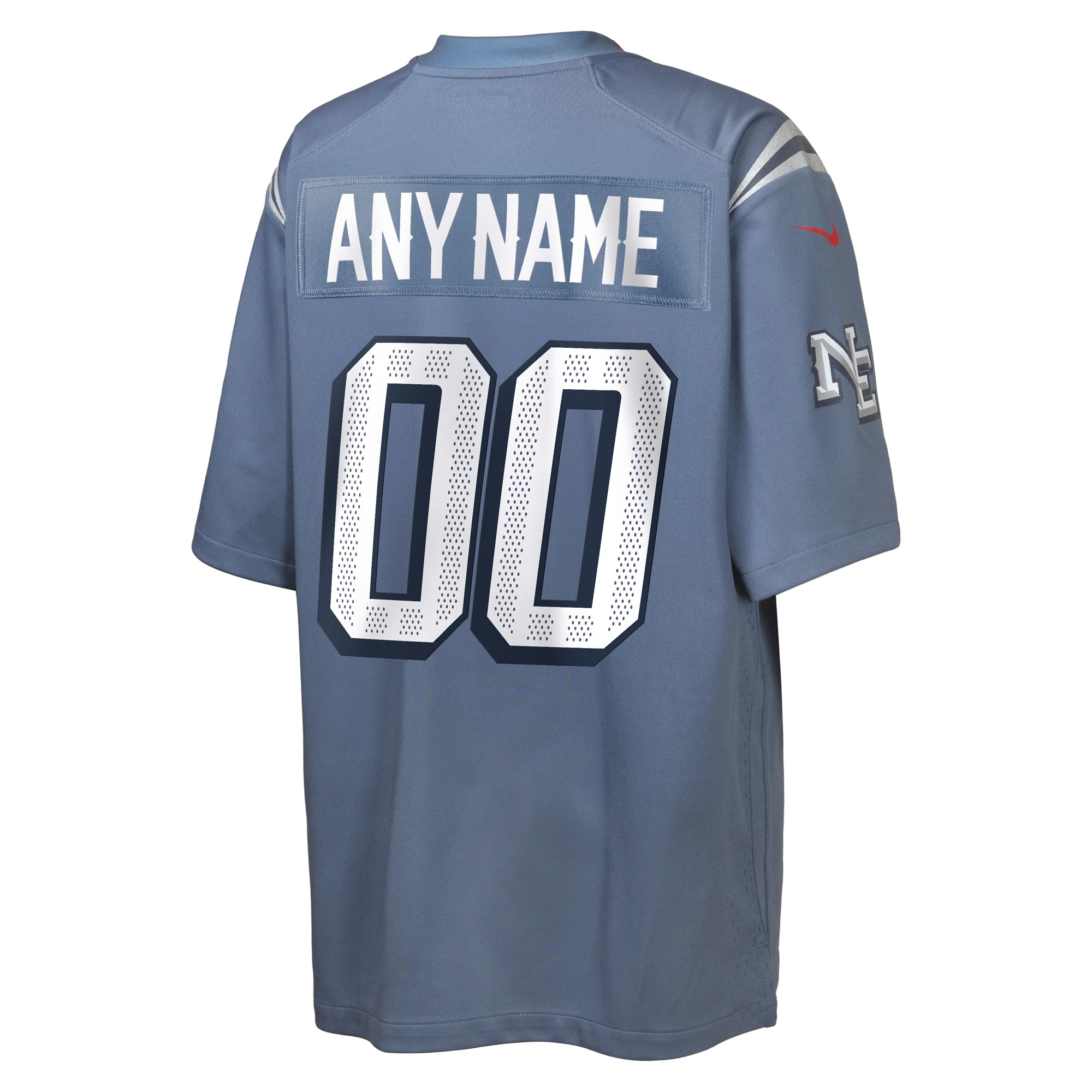 New England Patriots Nike Youth 2025 Rivalries Collection Custom Game Jersey - Storm Blue - Image 3