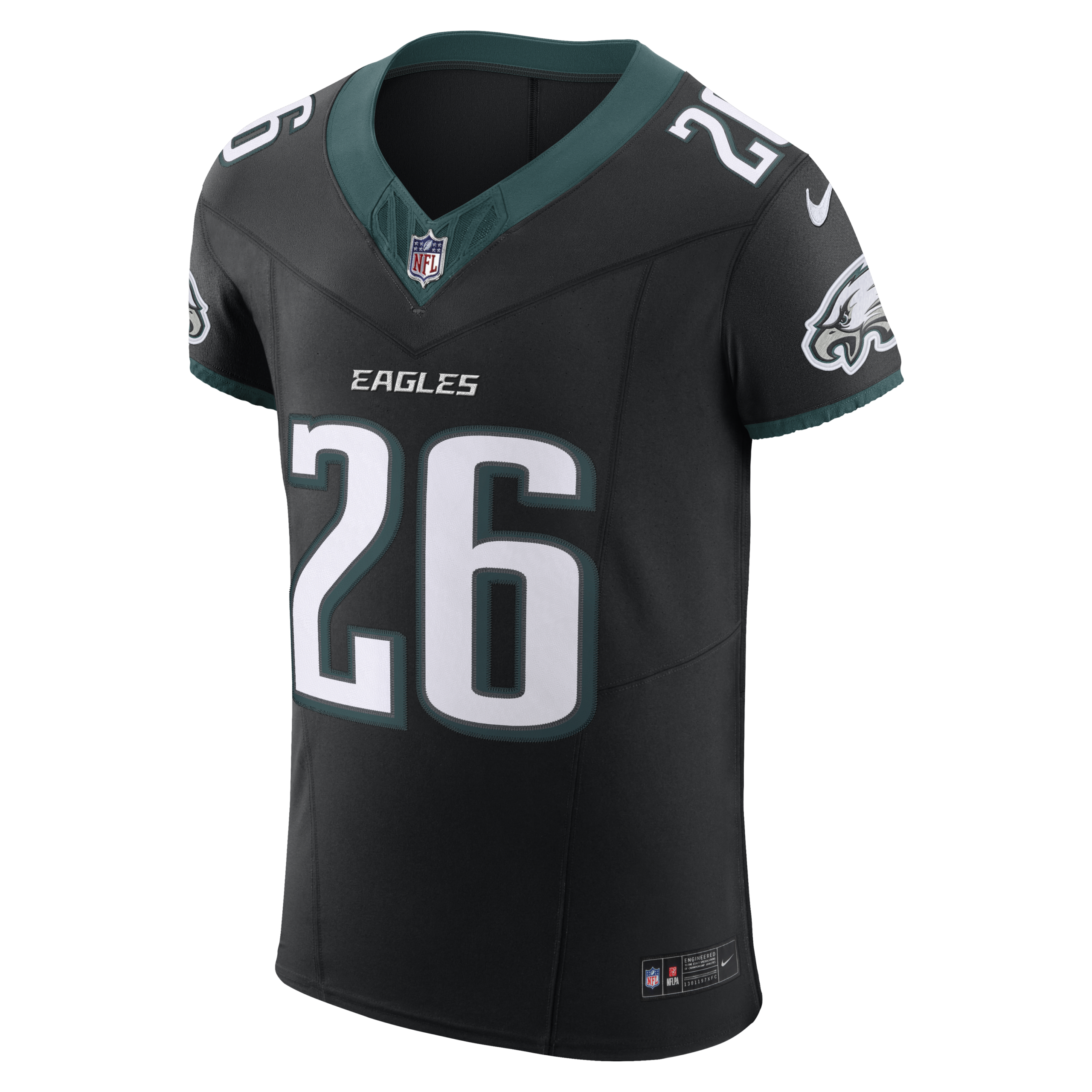 Saquon Barkley Philadelphia Eagles Nike Alternate Vapor F.U.S.E. Elite Jersey - Black - Image 2