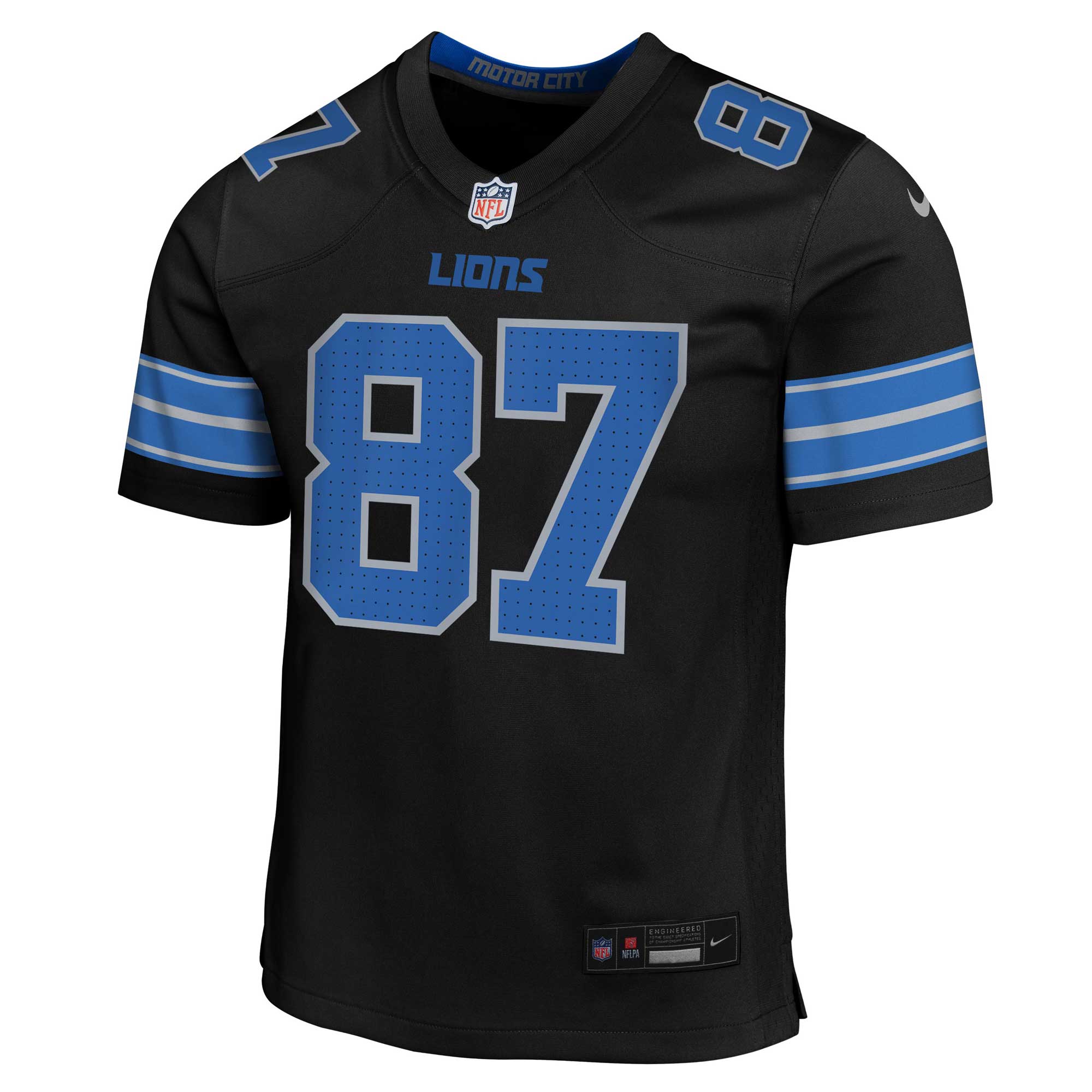 Sam LaPorta Detroit Lions Nike Youth Game Jersey - Black - Image 2
