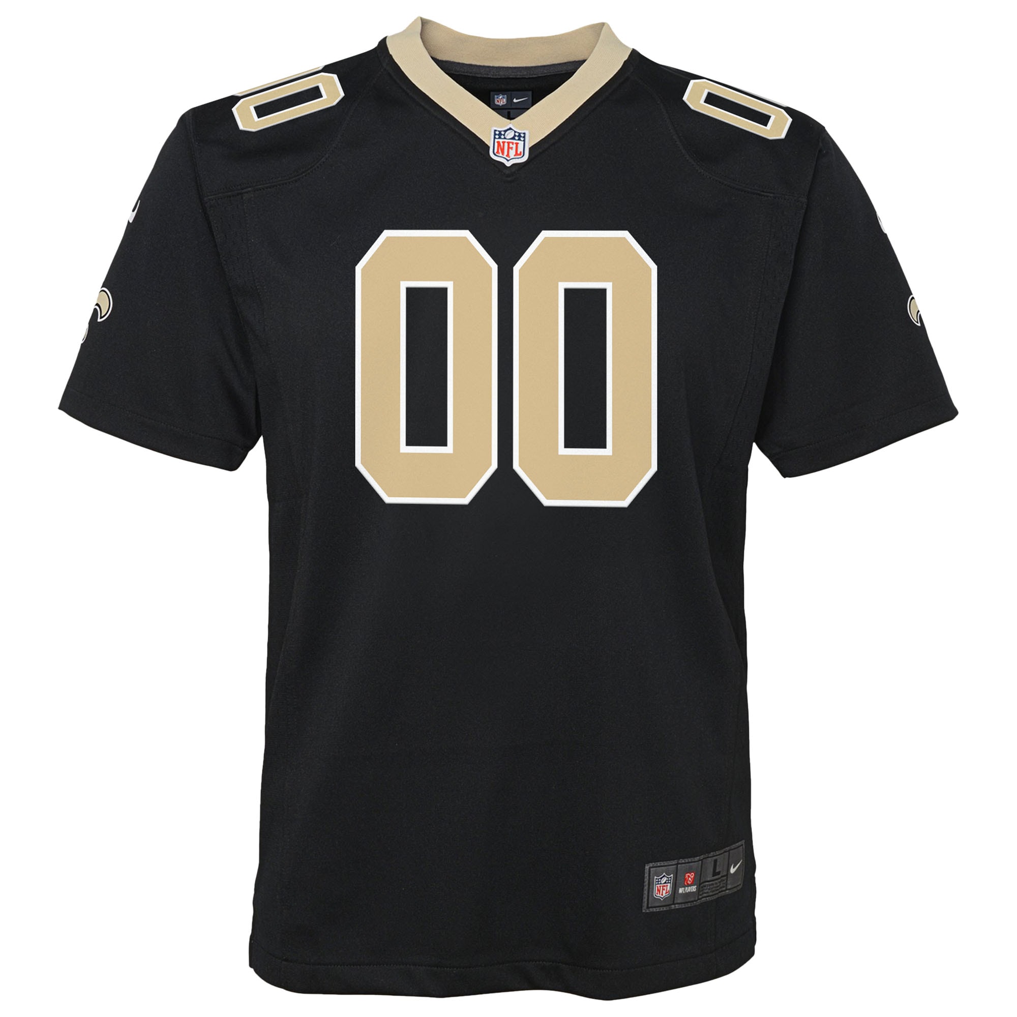 New Orleans Saints Nike Youth Custom Game Jersey - Black - Image 2