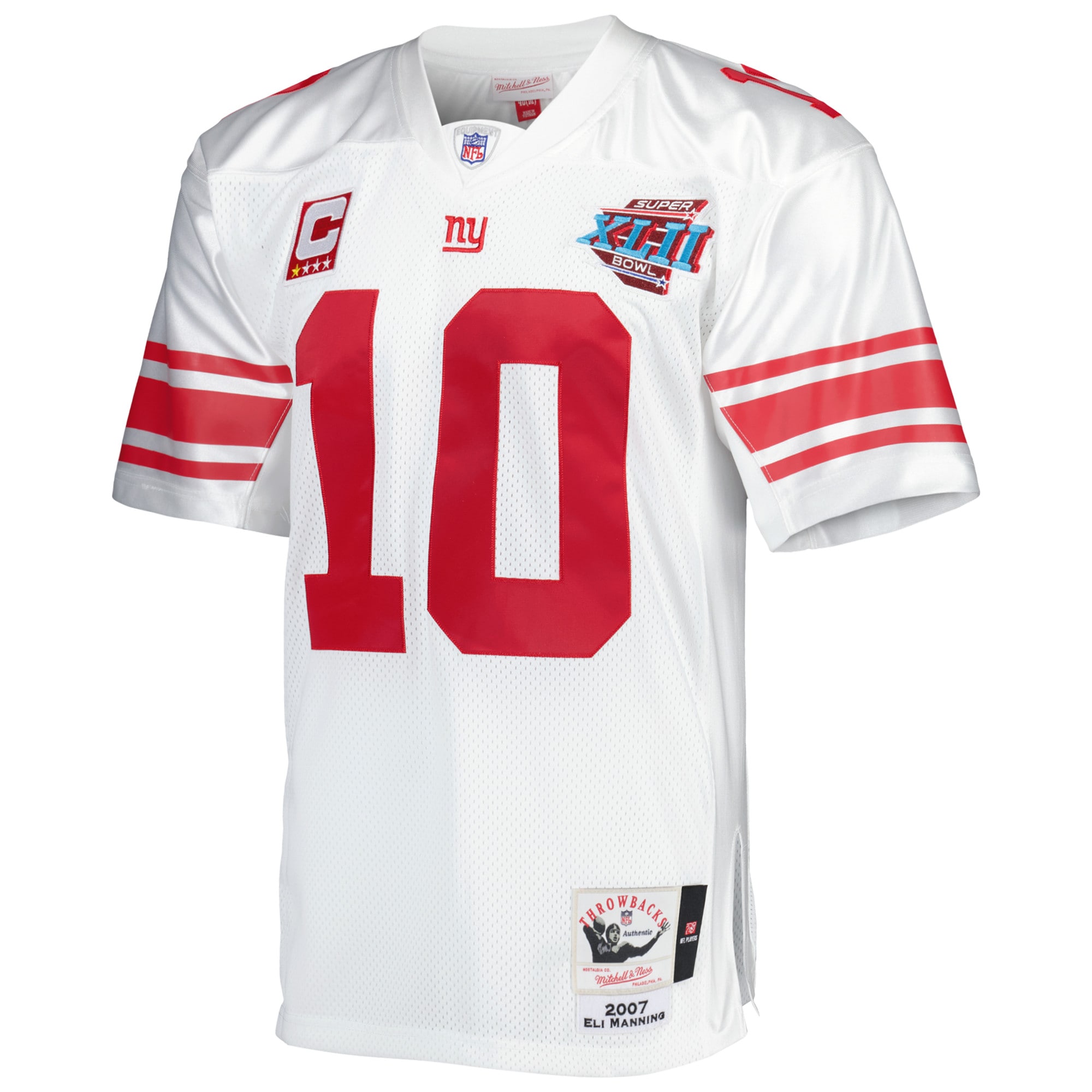 Eli Manning New York Giants 2007 Mitchell & Ness Authentic Throwback Retired Player Jersey - White - Image 2