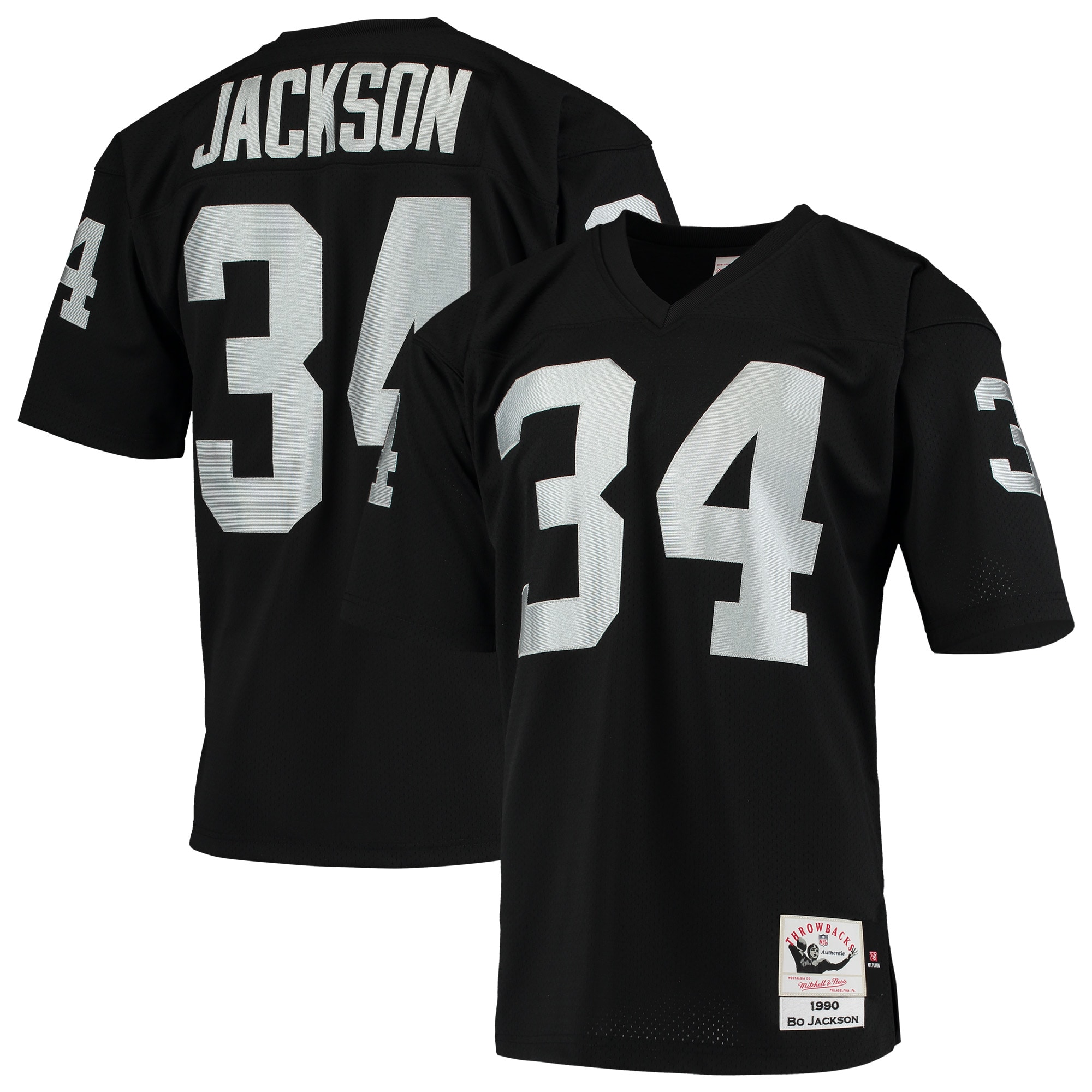 Bo Jackson Las Vegas Raiders 1990 Mitchell & Ness Authentic Throwback Retired Player Jersey - Black
