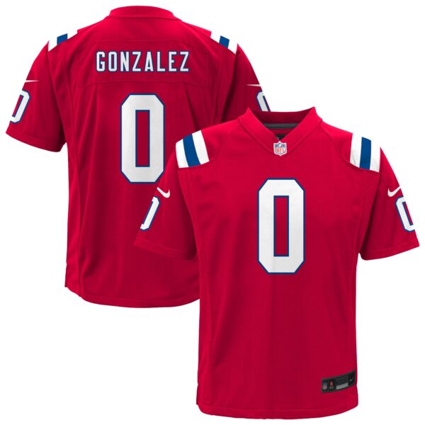 Christian Gonzalez New England Patriots Nike Youth Alternate Game Jersey - Red