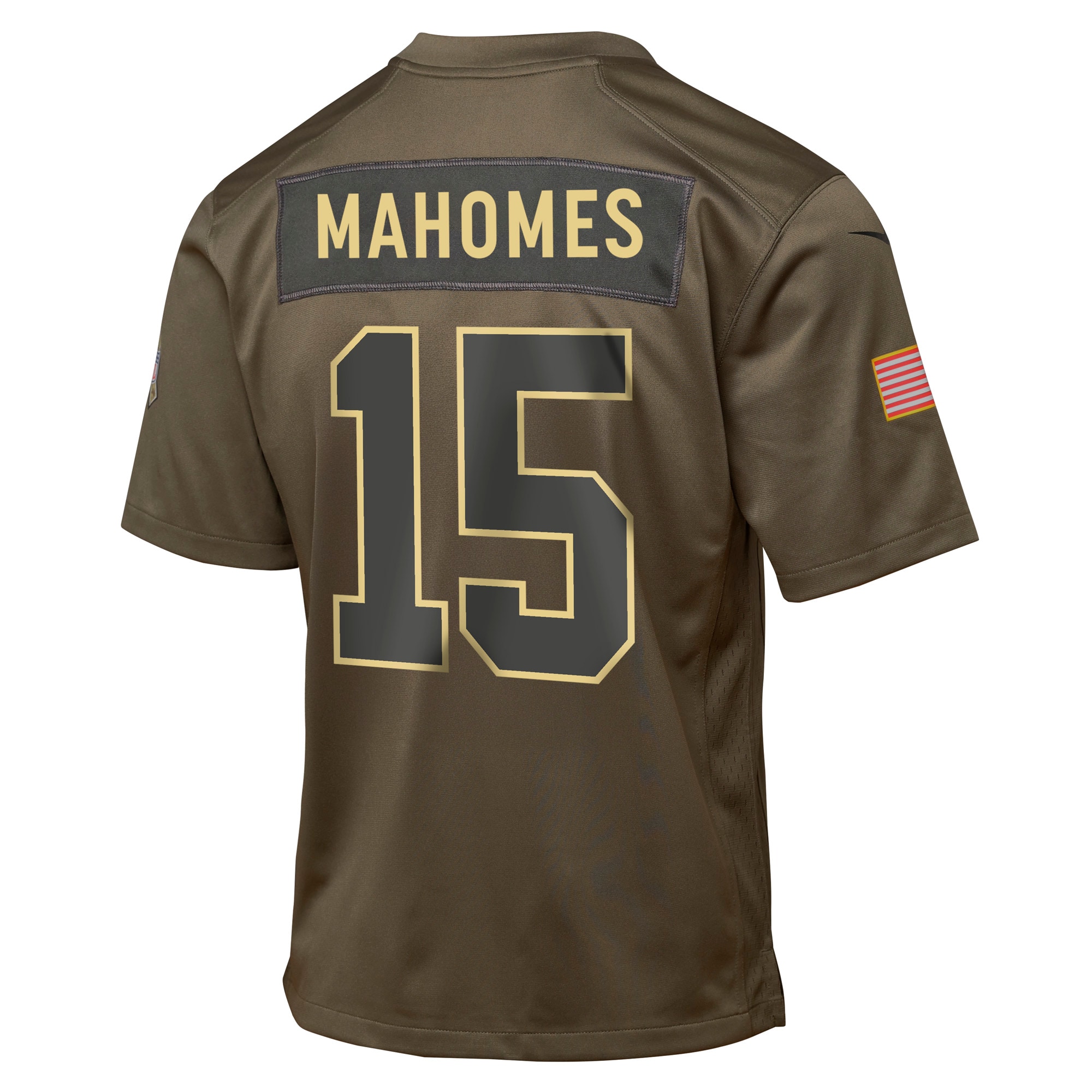 Patrick Mahomes Kansas City Chiefs Nike Youth 2025 Salute to Service Game Jersey - Olive - Image 3