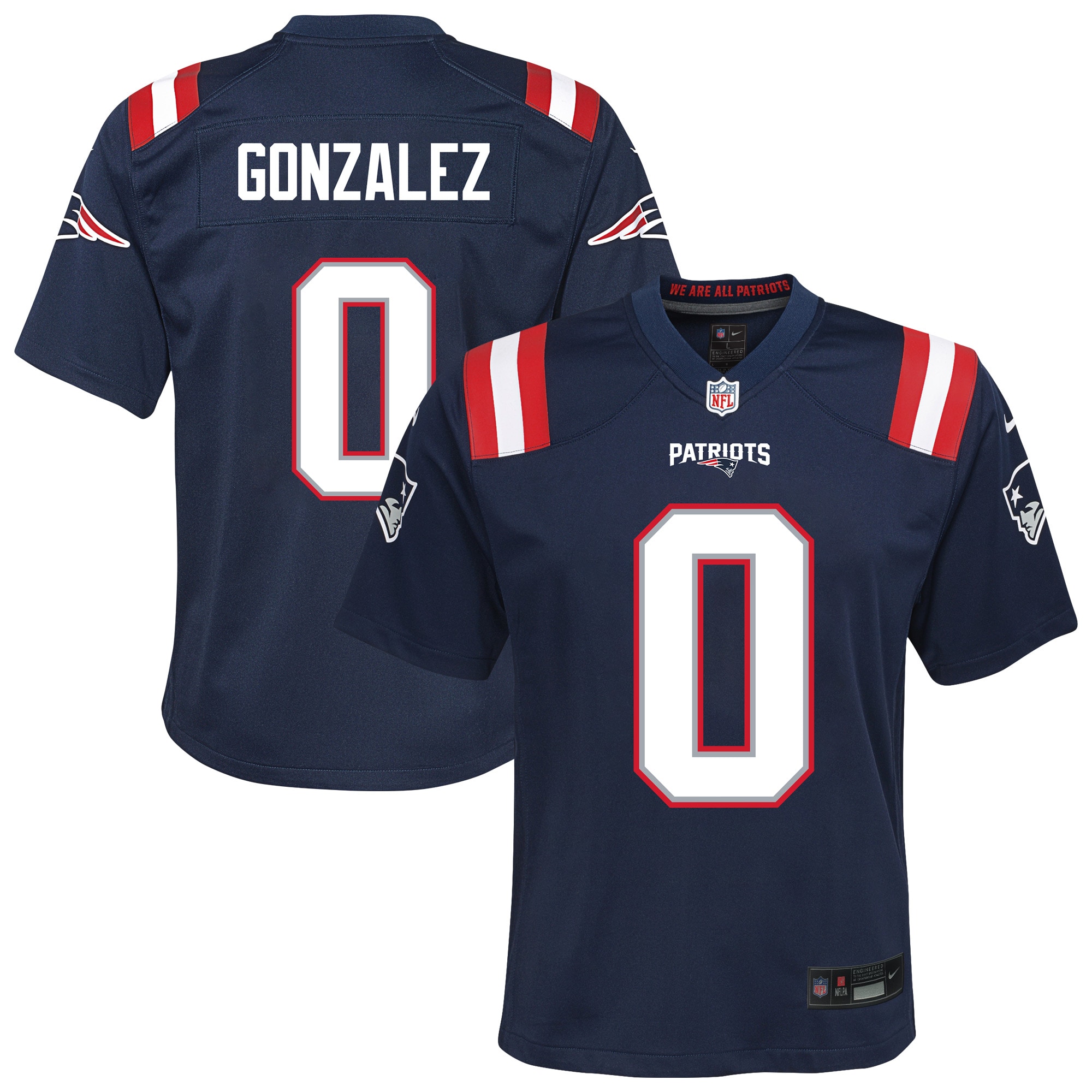 Christian Gonzalez New England Patriots Nike Youth Game Jersey - Navy