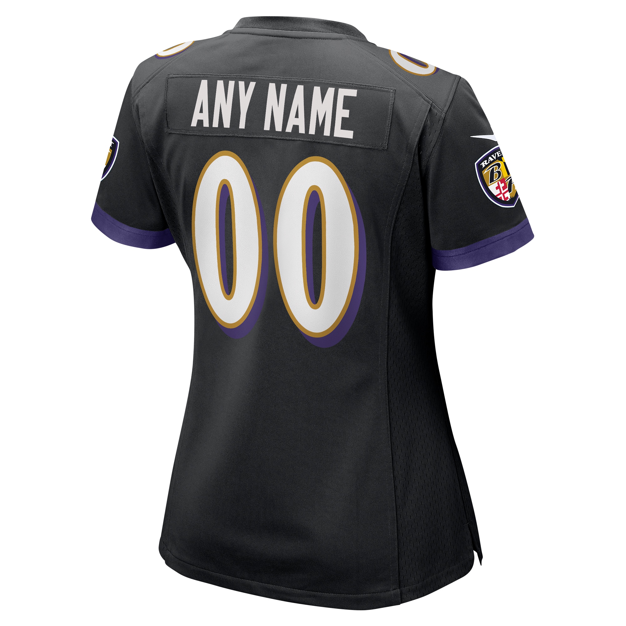 Baltimore Ravens Nike Women's Alternate Custom Game Jersey - Black - Image 3