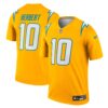 Justin Herbert Los Angeles Chargers Nike Alternate Charger Power Legend Player Performance Top - Gold