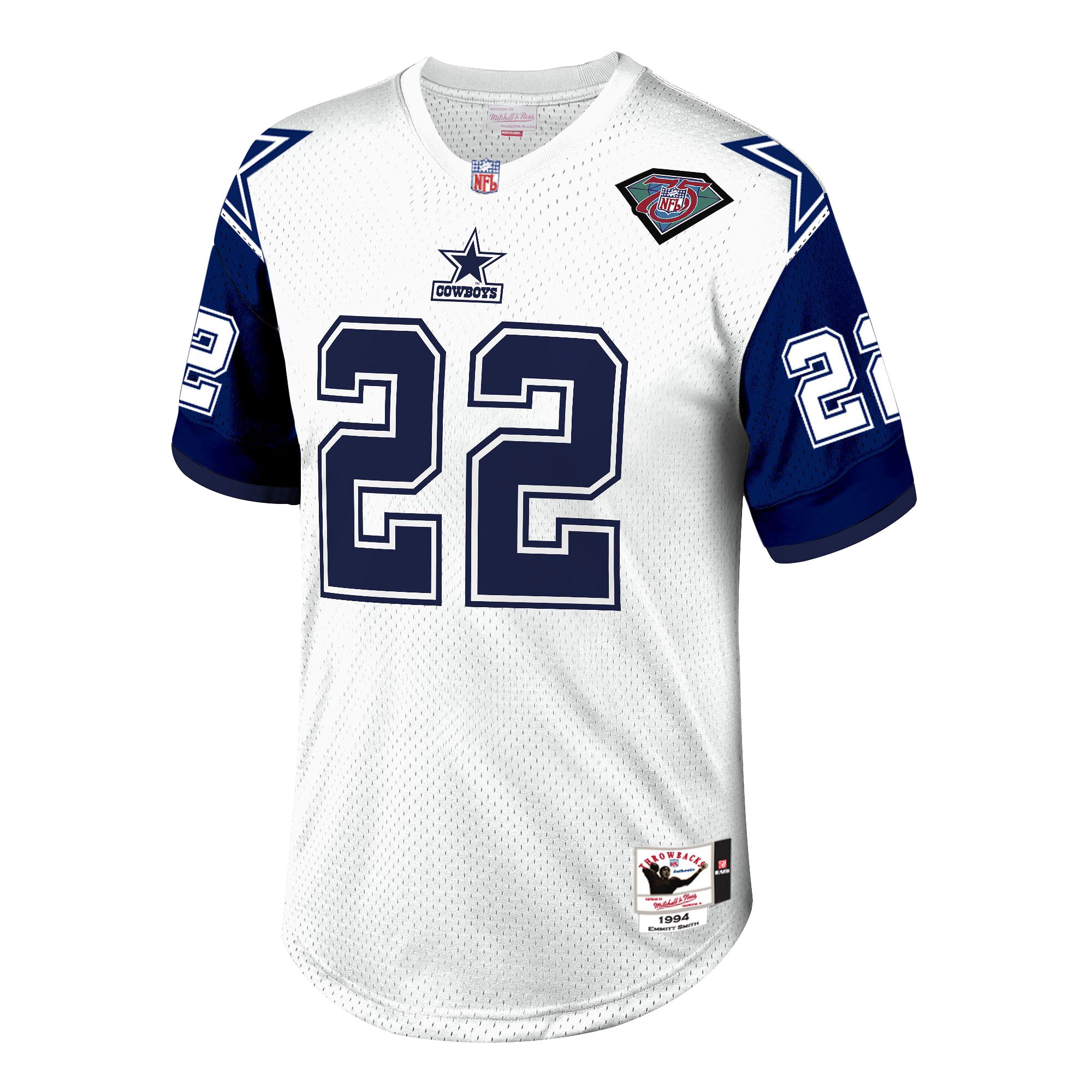 Emmitt Smith Dallas Cowboys 1996 Mitchell & Ness Authentic Throwback Retired Player Jersey - White - Image 2