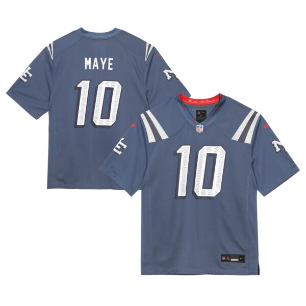 Drake Maye New England Patriots Nike Toddler 2025 Rivalries Collection Game Jersey - Storm Blue