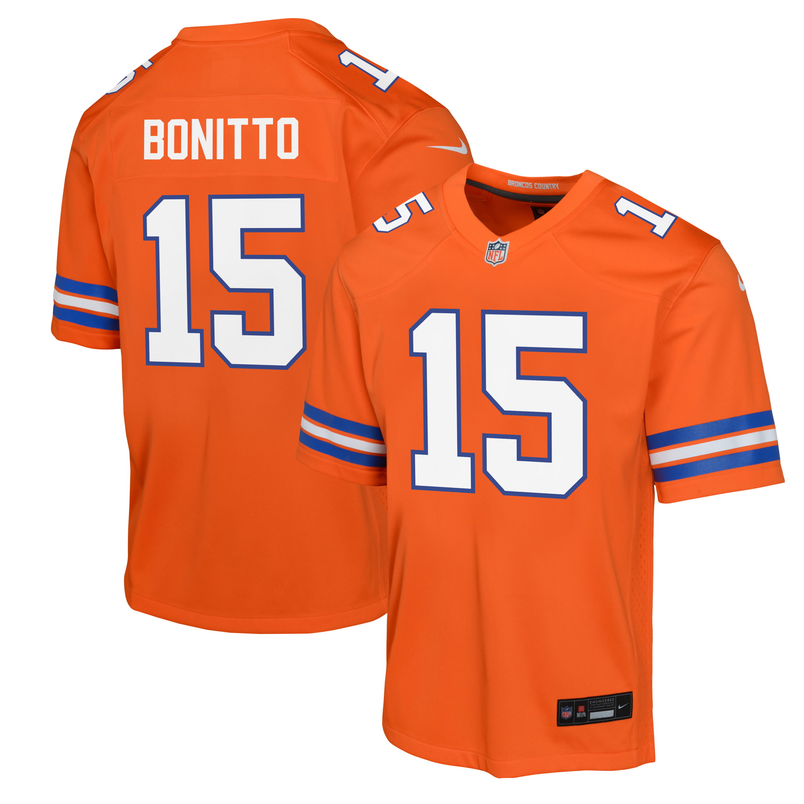 Nik Bonitto Denver Broncos Nike Youth Alternate 2 Game Jersey - Orange