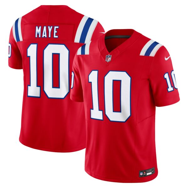 Drake Maye New England Patriots Nike Alternate Vapor F.U.S.E. Limited Jersey - Red
