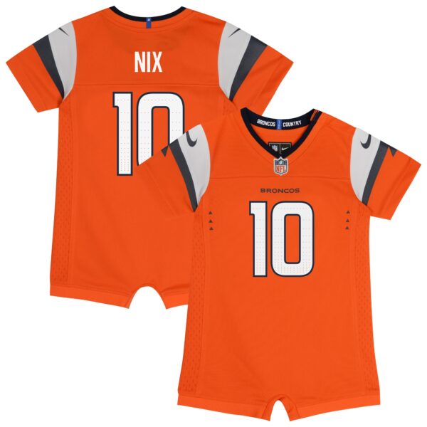Bo Nix Denver Broncos Nike Newborn & Infant Game Romper Jersey - Orange