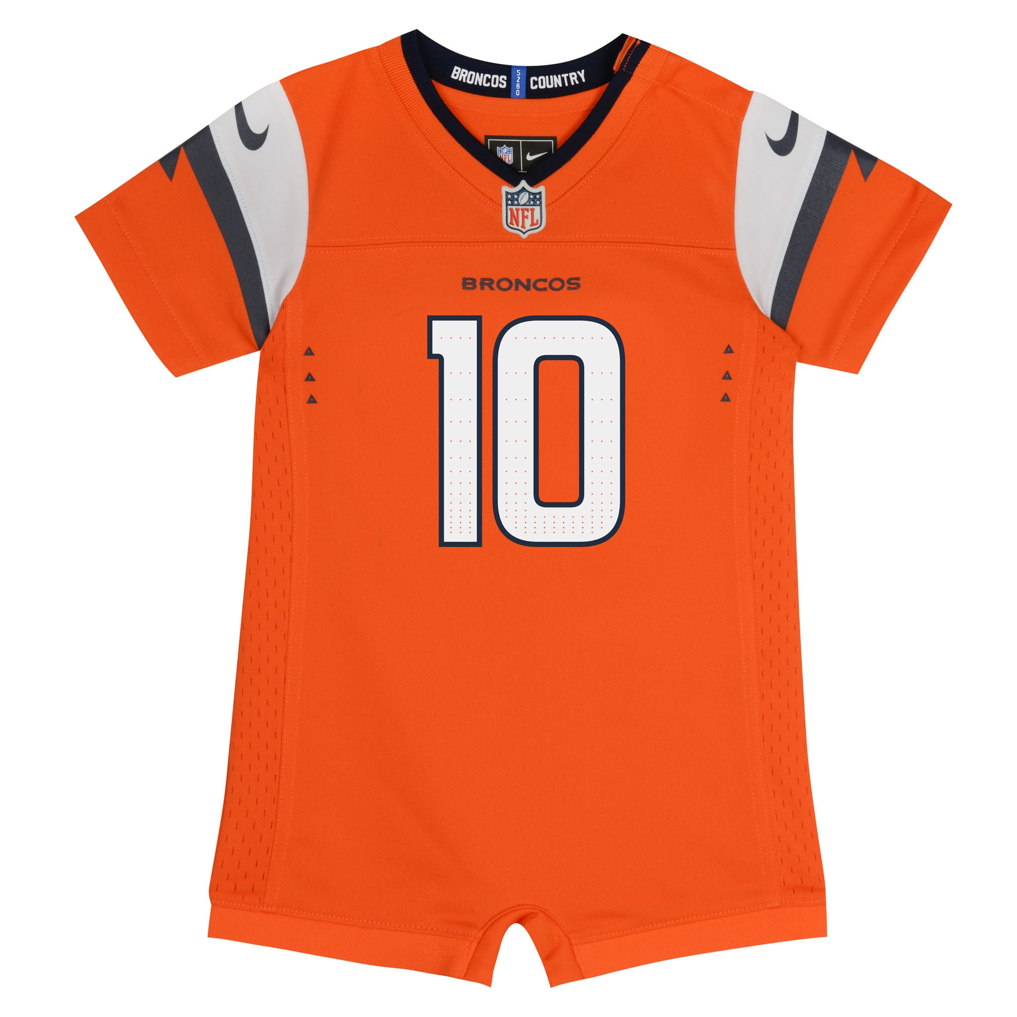 Bo Nix Denver Broncos Nike Newborn & Infant Game Romper Jersey - Orange - Image 2