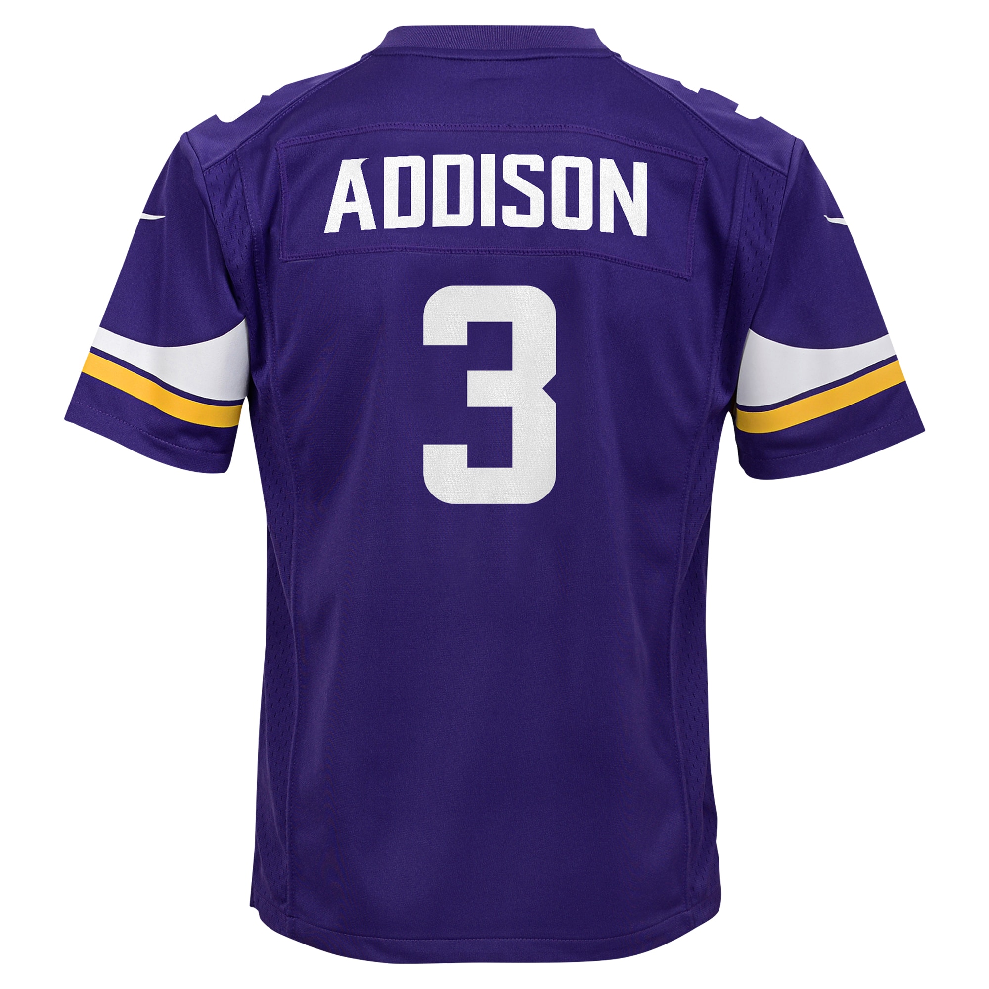 Jordan Addison Minnesota Vikings Nike Youth Game Jersey - Purple - Image 3