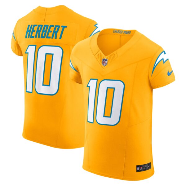 Justin Herbert Los Angeles Chargers Nike Alternate Charger Power Vapor F.U.S.E. Elite Jersey - Gold
