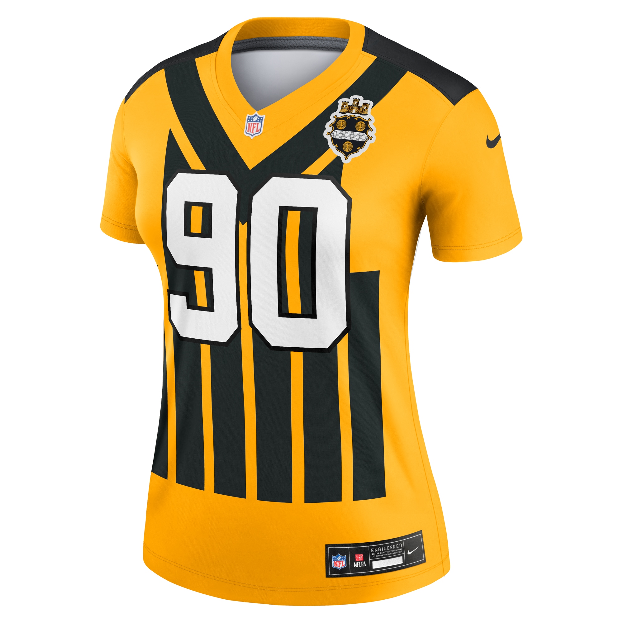 T.J. Watt Pittsburgh Steelers Nike Women's Alternate 1933 Throwback Legend Player Performance Top - Gold - Image 2