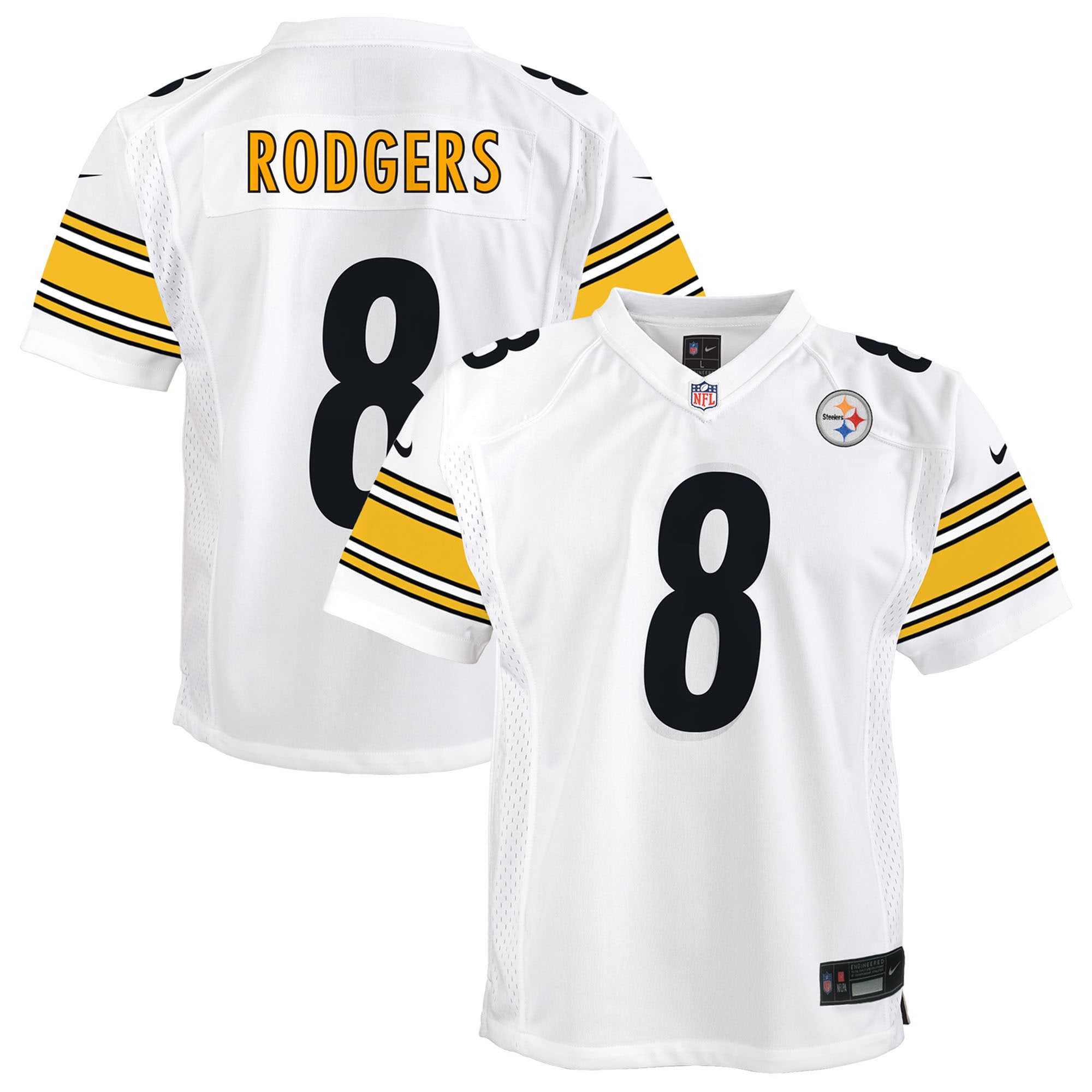 Aaron Rodgers Pittsburgh Steelers Nike Youth Game Jersey White