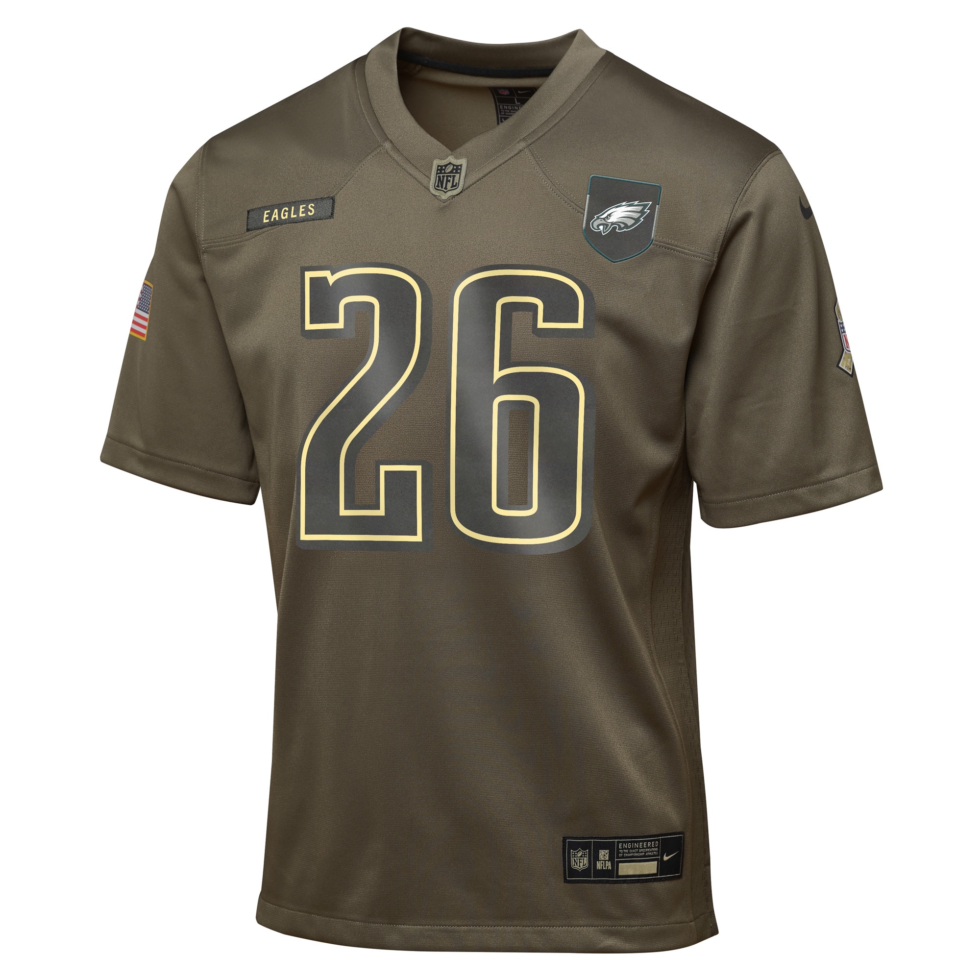 Saquon Barkley Philadelphia Eagles Nike Youth 2025 Salute to Service Game Jersey - Olive - Image 2