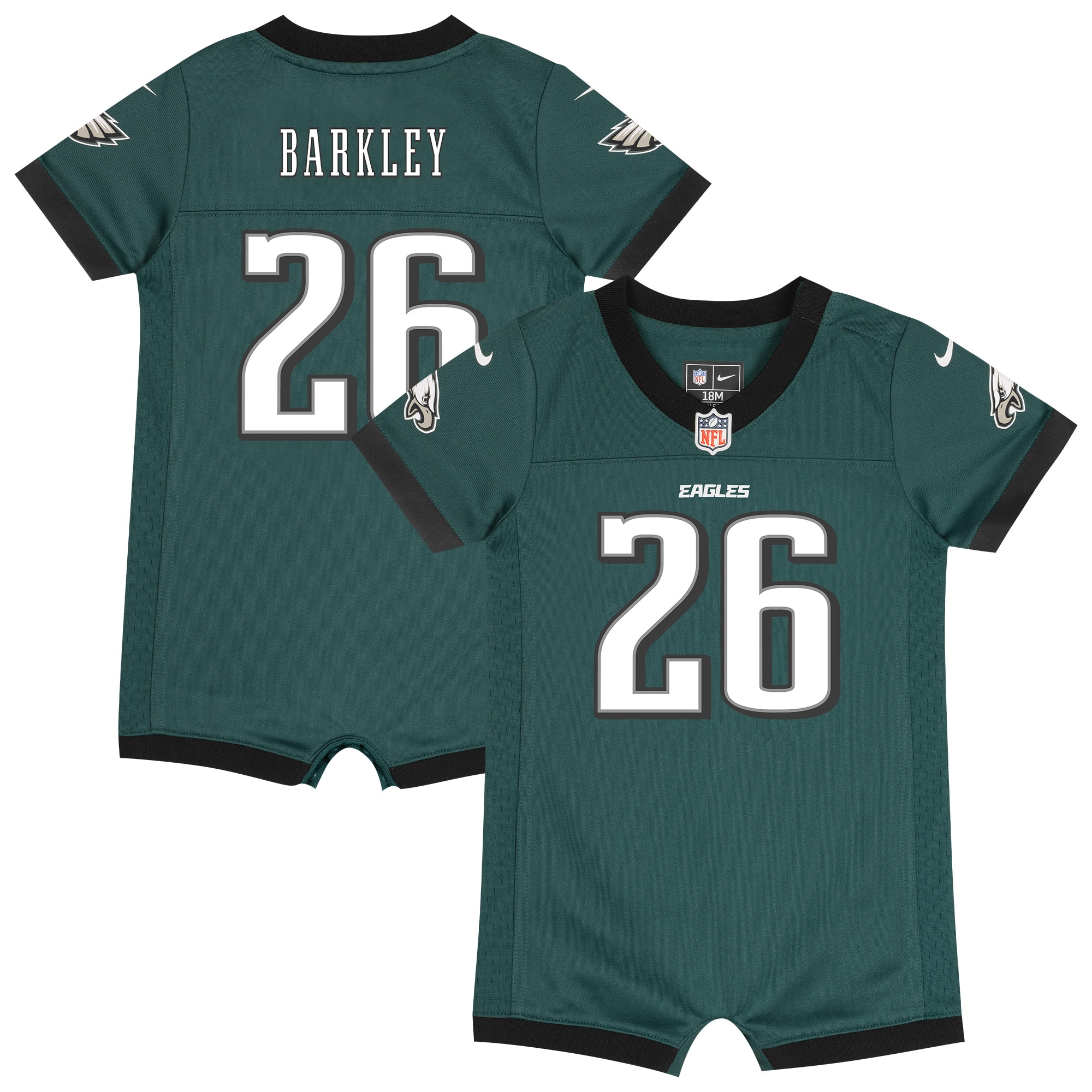 Saquon Barkley Philadelphia Eagles Nike Newborn & Infant Game Romper Jersey - Midnight Green