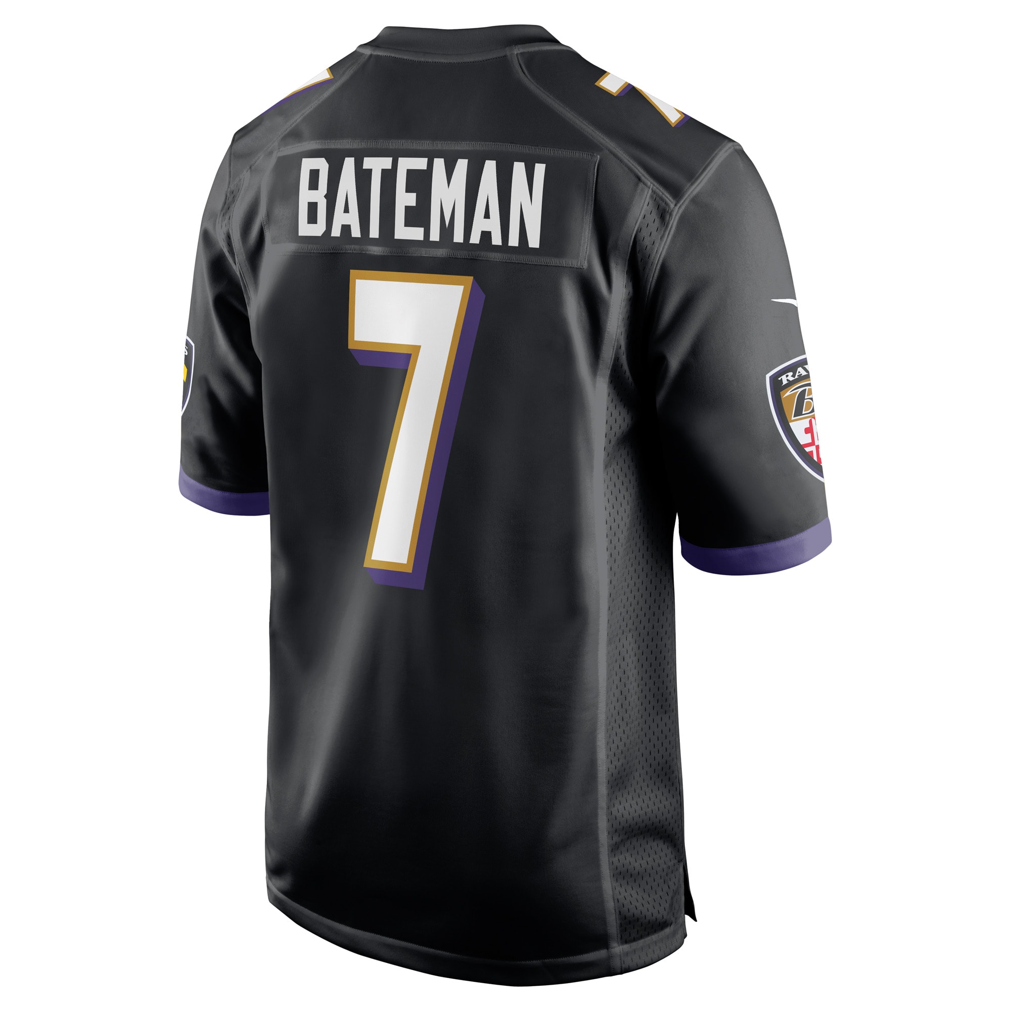 Rashod Bateman Baltimore Ravens Nike Game Player Jersey - Black - Image 3