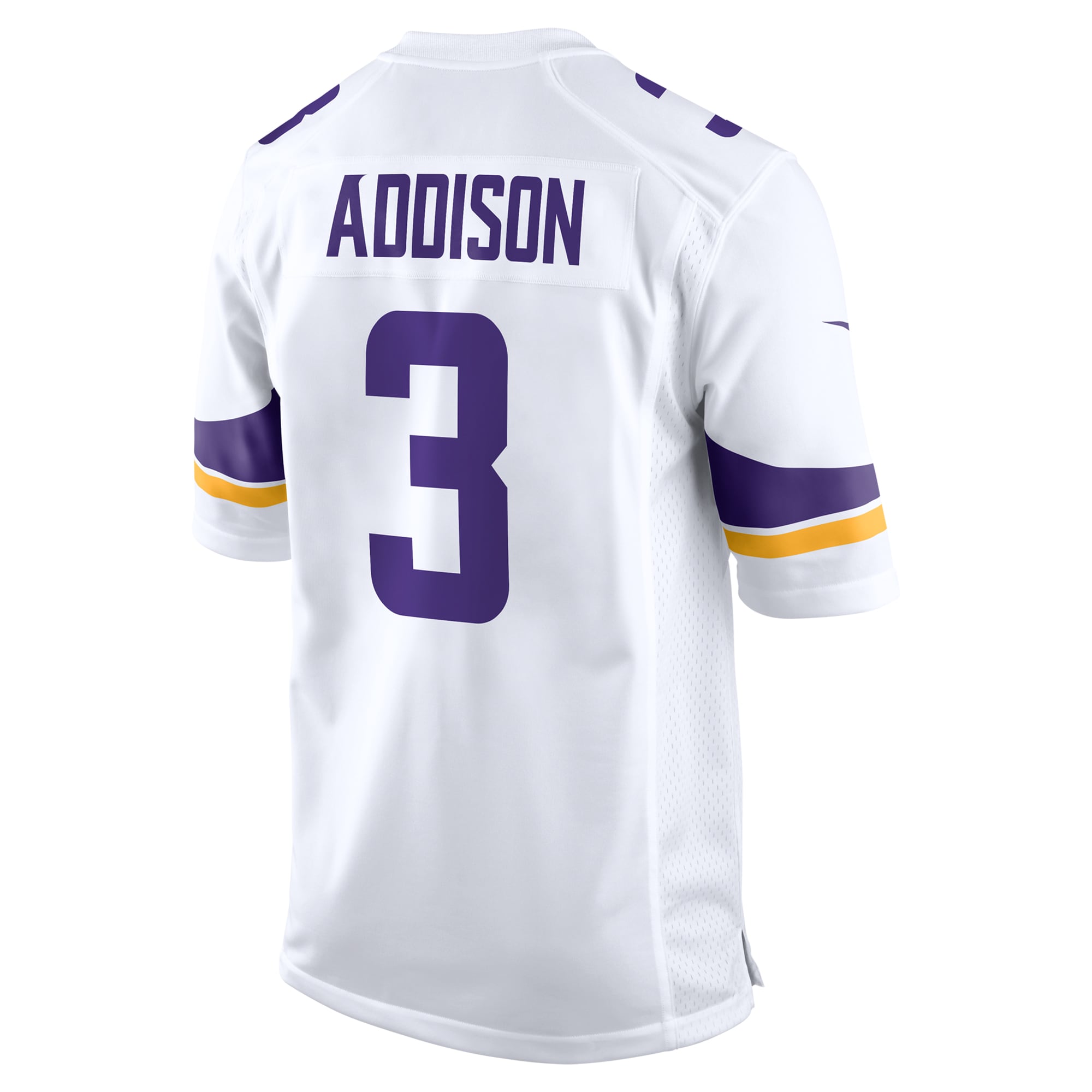Jordan Addison Minnesota Vikings Nike Away Game Jersey - White - Image 3
