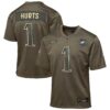 Jalen Hurts Philadelphia Eagles Nike Youth 2025 Salute to Service Game Jersey - Olive