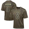 Lamar Jackson Baltimore Ravens Nike Youth 2025 Salute to Service Game Jersey - Olive