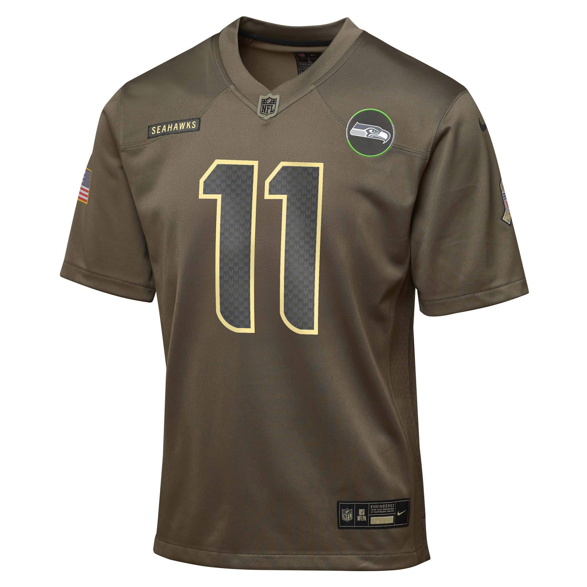 Jaxon Smith-Njigba Seattle Seahawks Nike Youth 2025 Salute to Service Game Jersey - Olive - Image 2