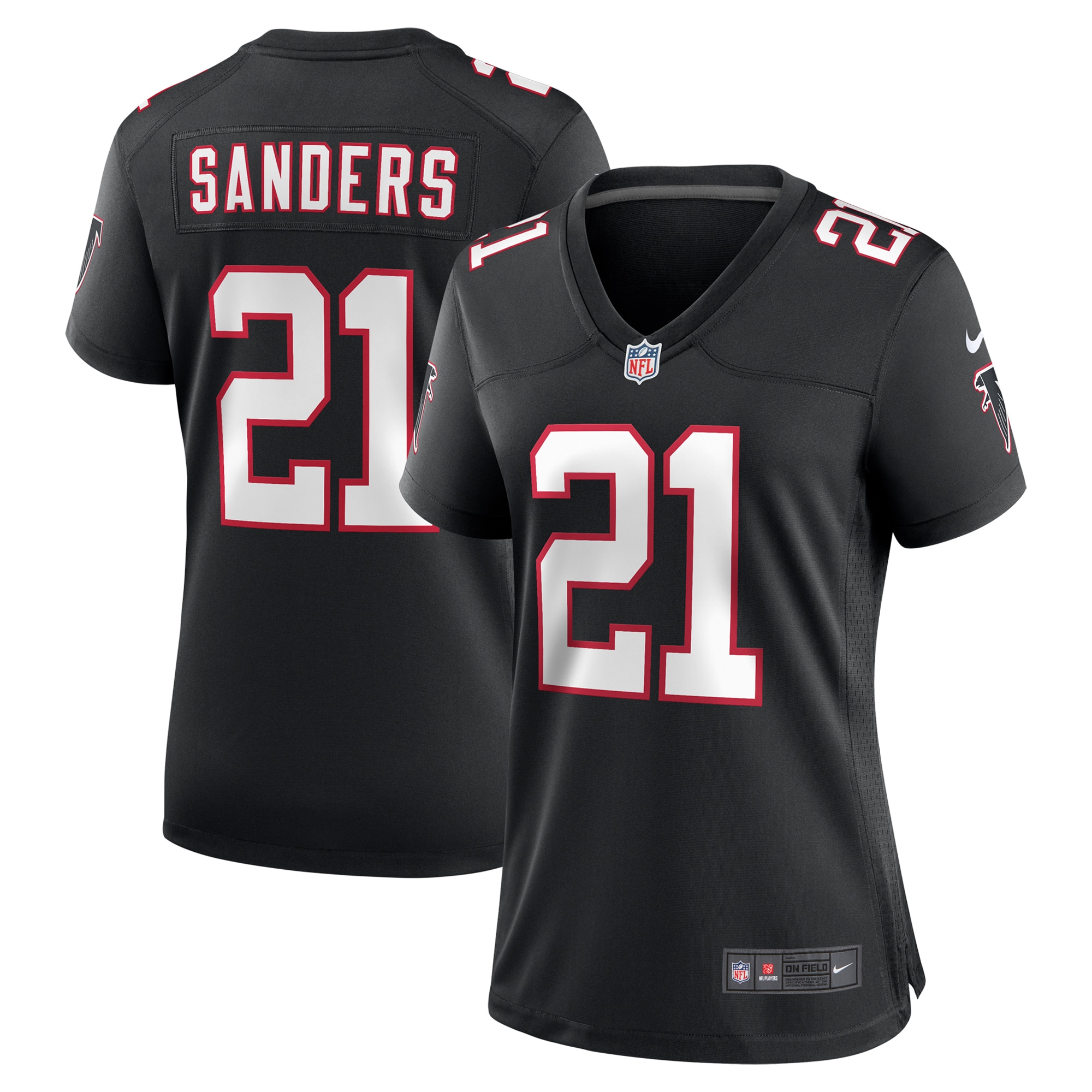 Deion Sanders Atlanta Falcons Nike Women's Alternate Retired Player Game Jersey - Black