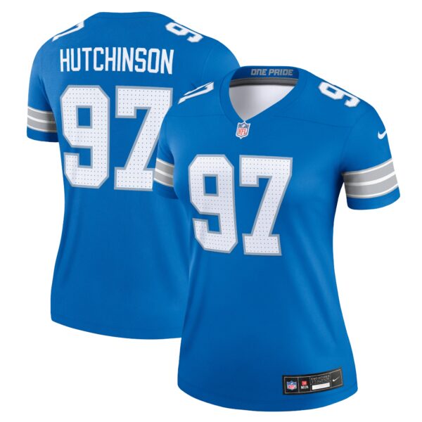 Aidan Hutchinson Detroit Lions Nike Women's Legend Player Performance Top - Blue