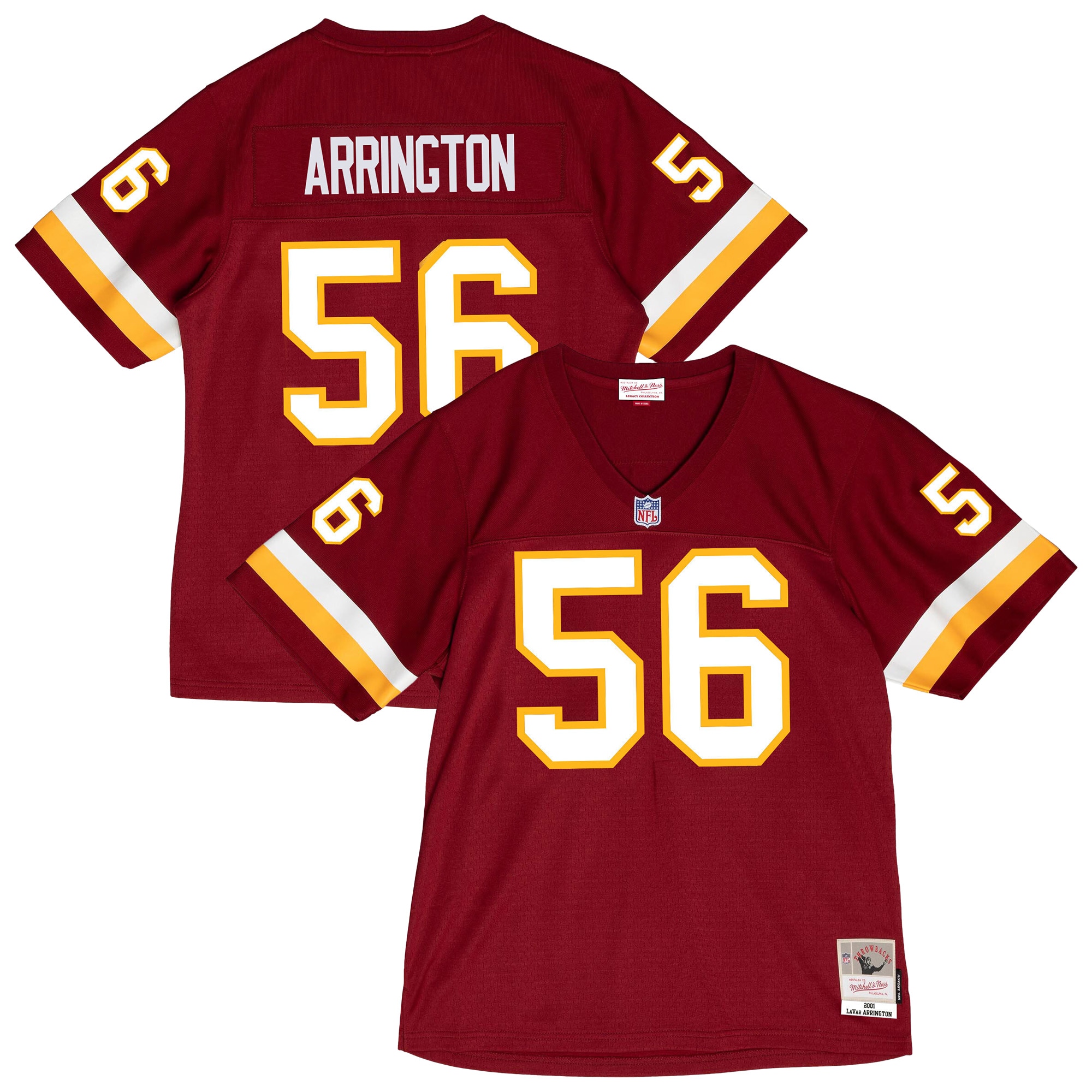 LaVar Arrington Washington Commanders Mitchell & Ness 2001 Legacy Throwback Replica Jersey - Burgundy
