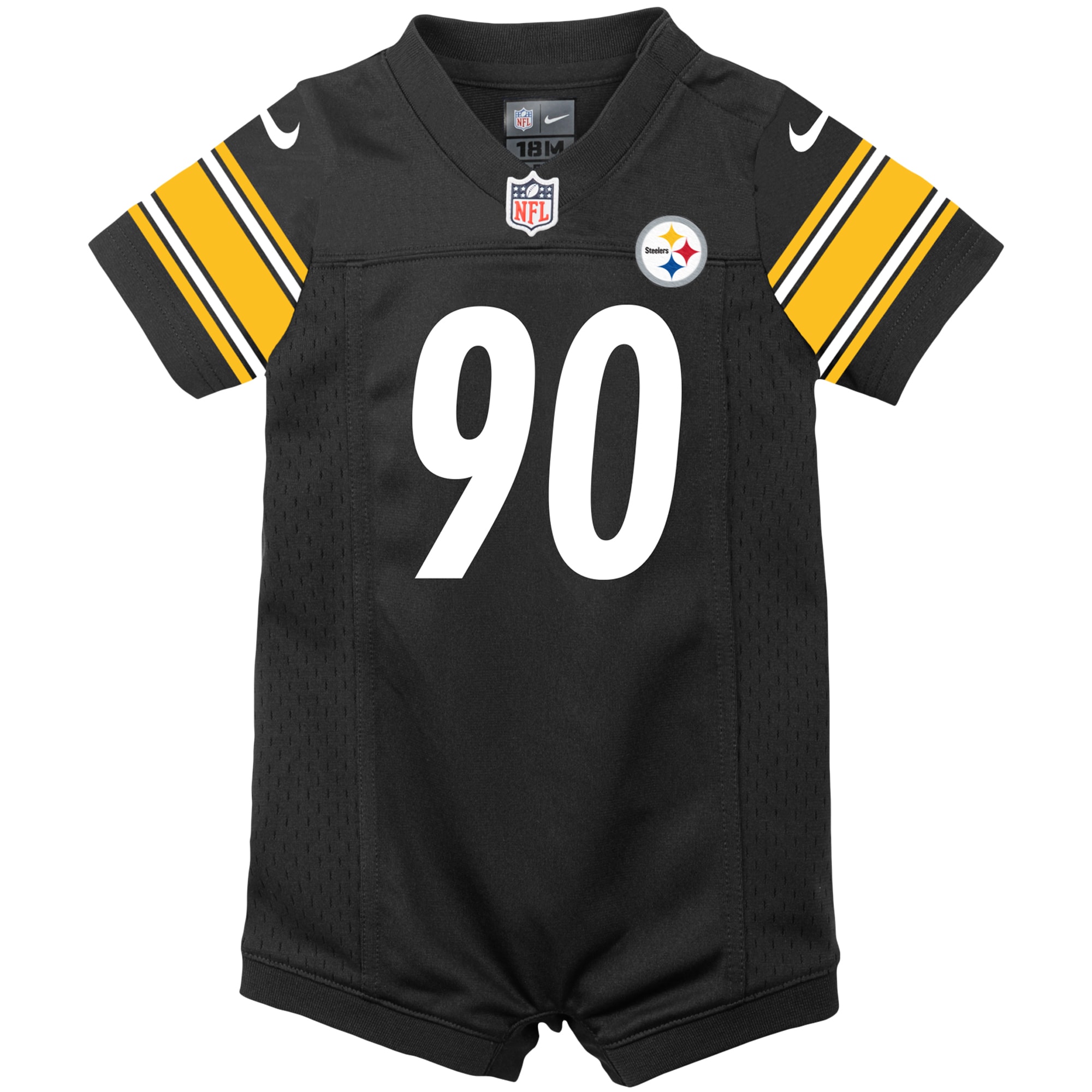 T.J. Watt Pittsburgh Steelers Nike Infant Game Romper Jersey - Black - Image 2