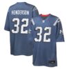 TreVeyon Henderson New England Patriots Nike Youth 2025 Rivalries Collection Game Jersey - Storm Blue