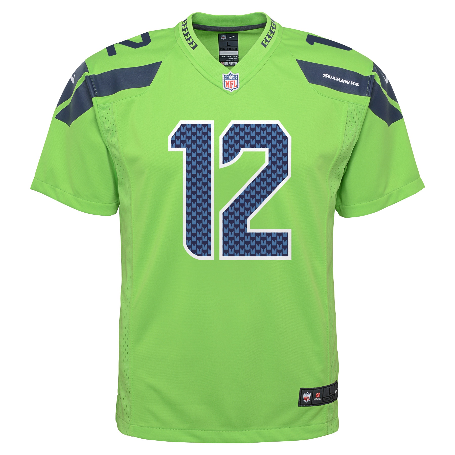 12th Fan Seattle Seahawks Nike Youth Game Jersey - Neon Green - Image 2