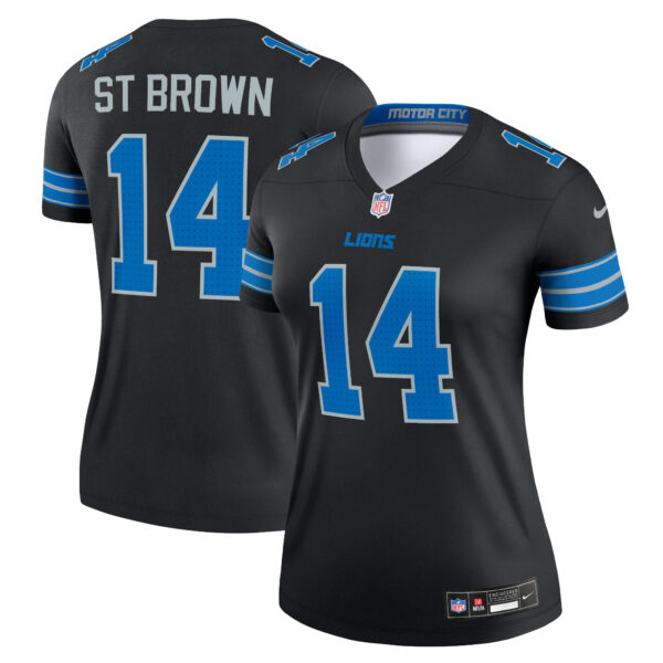 Amon-Ra St. Brown Detroit Lions Nike Women's Alternate Legend Player Performance Top - Black