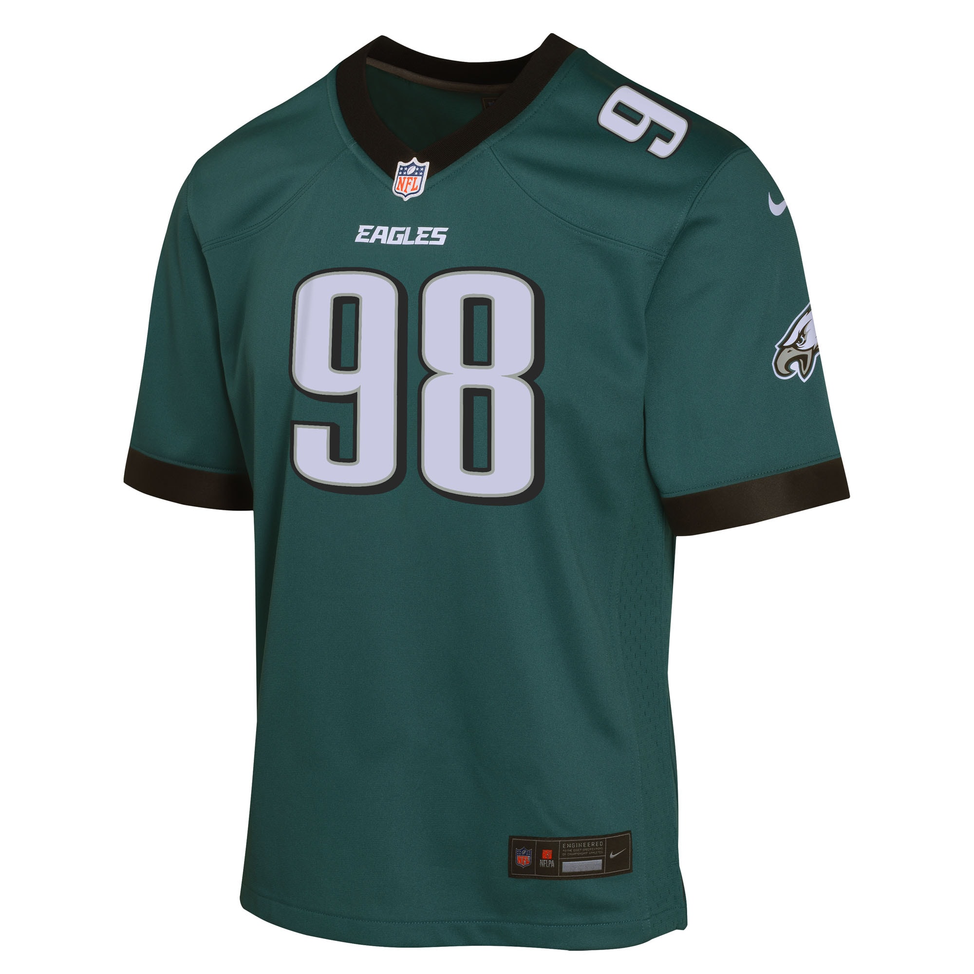 Jalen Carter Philadelphia Eagles Nike Youth Game Player Jersey - Midnight Green - Image 2