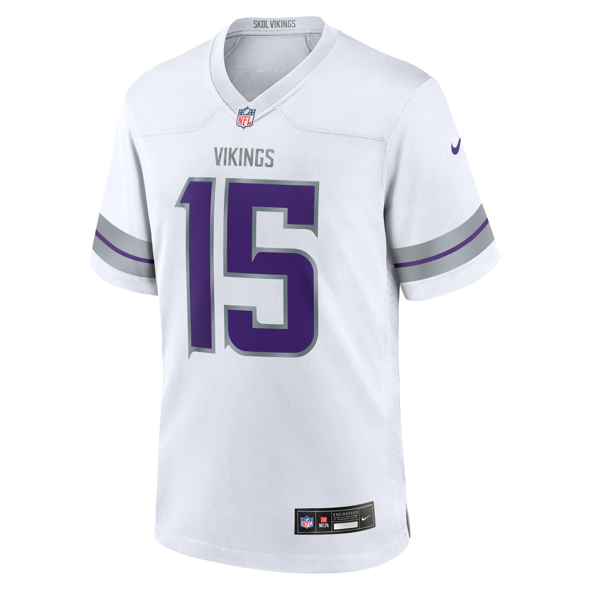 Dallas Turner Minnesota Vikings Nike Alternate Game Jersey - White - Image 2