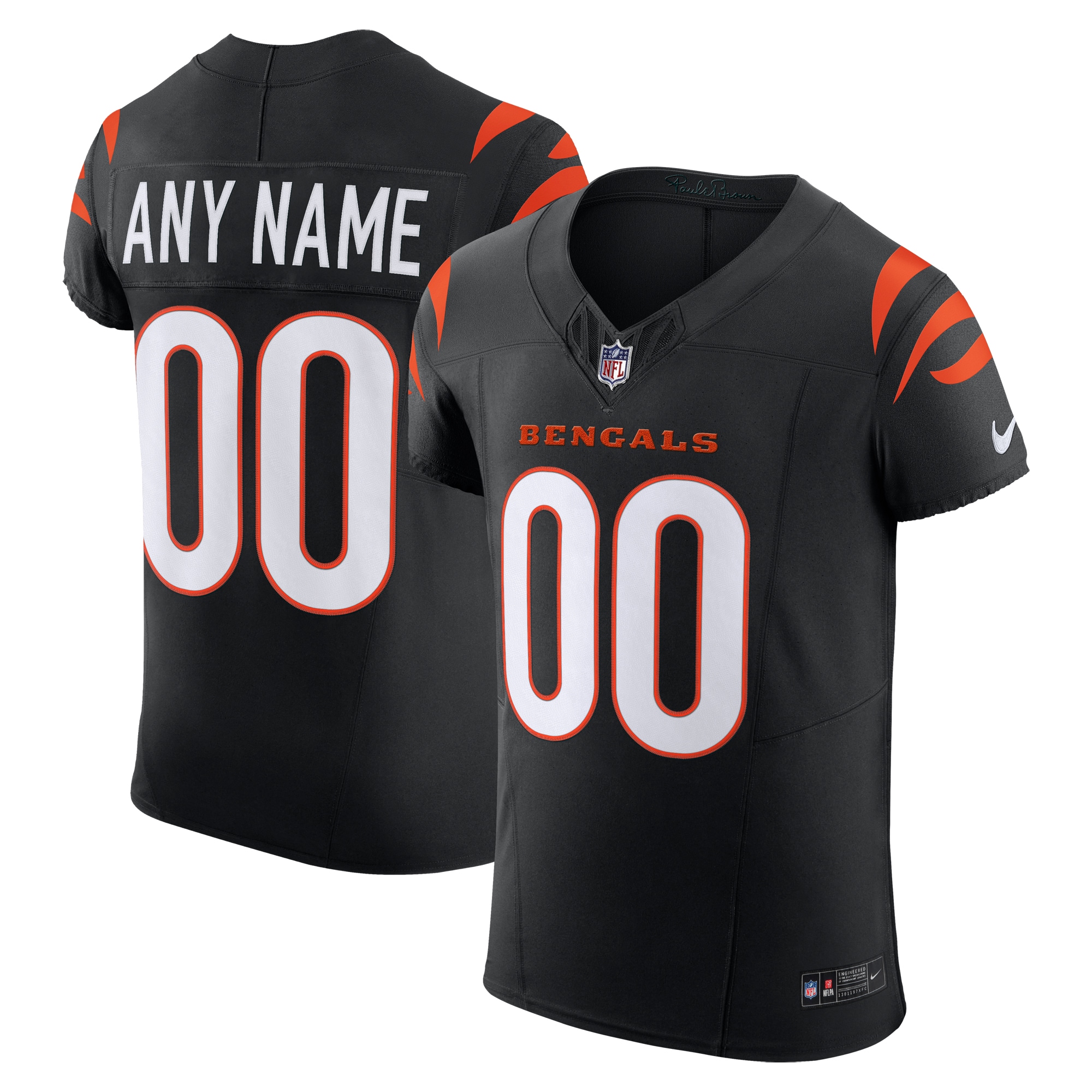 Cincinnati Bengals Nike Team Vapor F.U.S.E. Elite Custom Jersey - Black