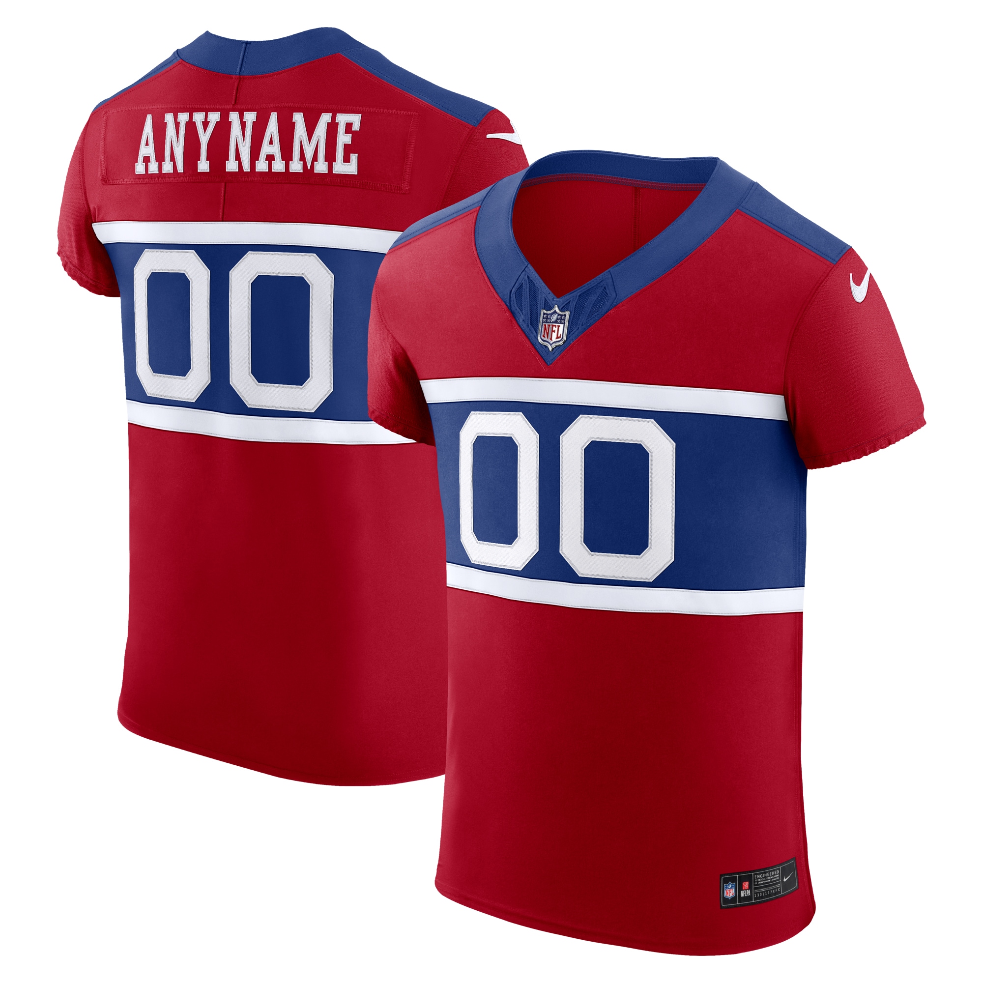New York Giants Nike Alternate Vapor F.U.S.E. Elite Custom Jersey - Red