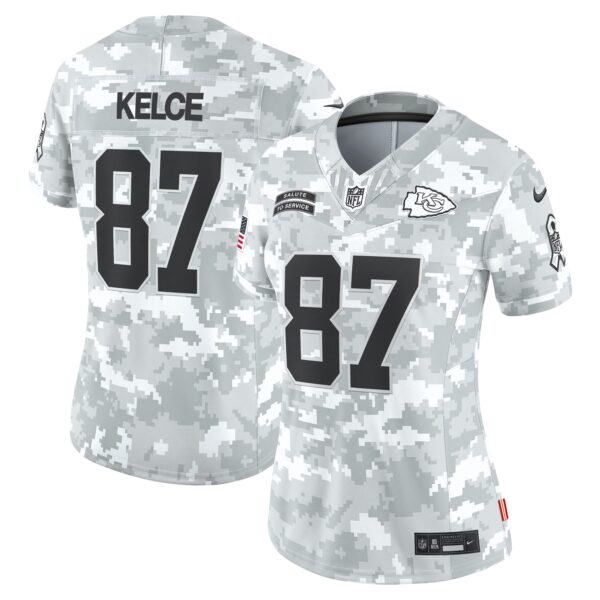 Travis Kelce Kansas City Chiefs Nike Women's 2024 Salute to Service Limited Jersey - Arctic Camo