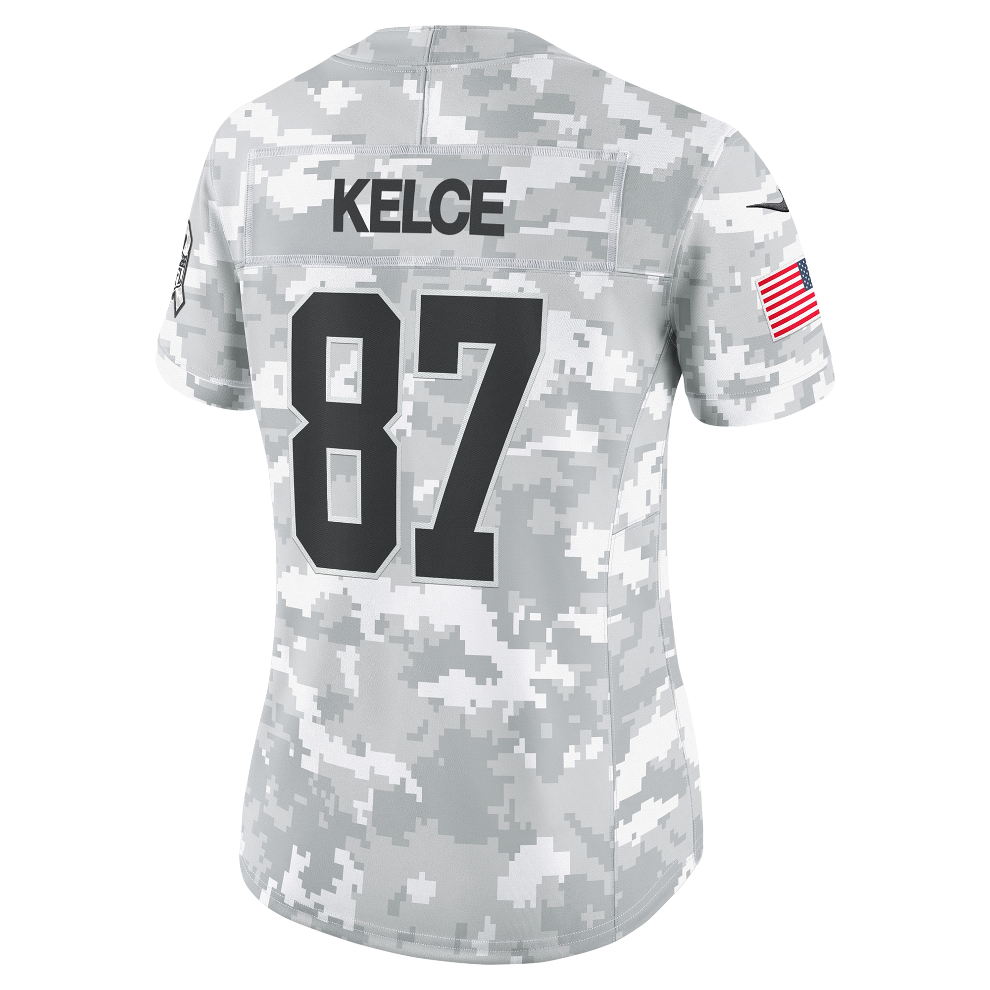 Travis Kelce Kansas City Chiefs Nike Women's 2024 Salute to Service Limited Jersey - Arctic Camo - Image 3