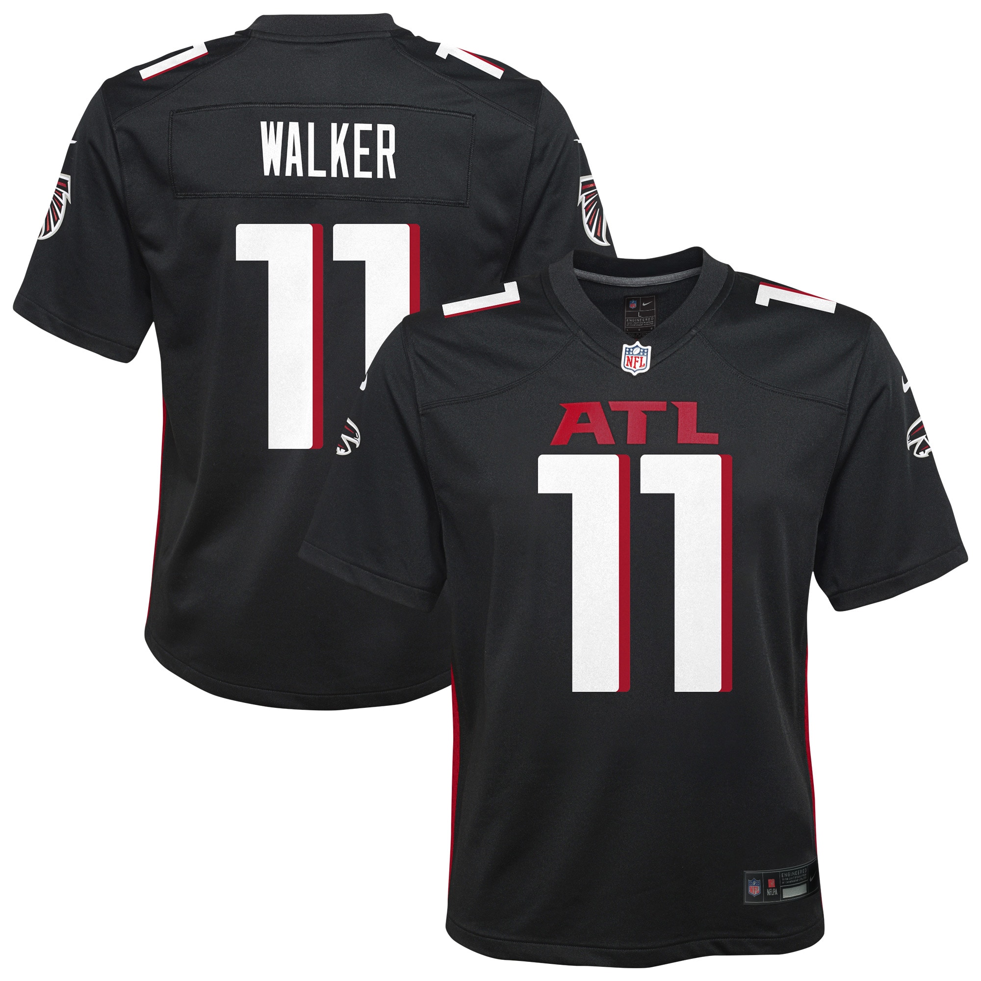 Jalon Walker Atlanta Falcons Nike Youth Team Game Jersey - Black